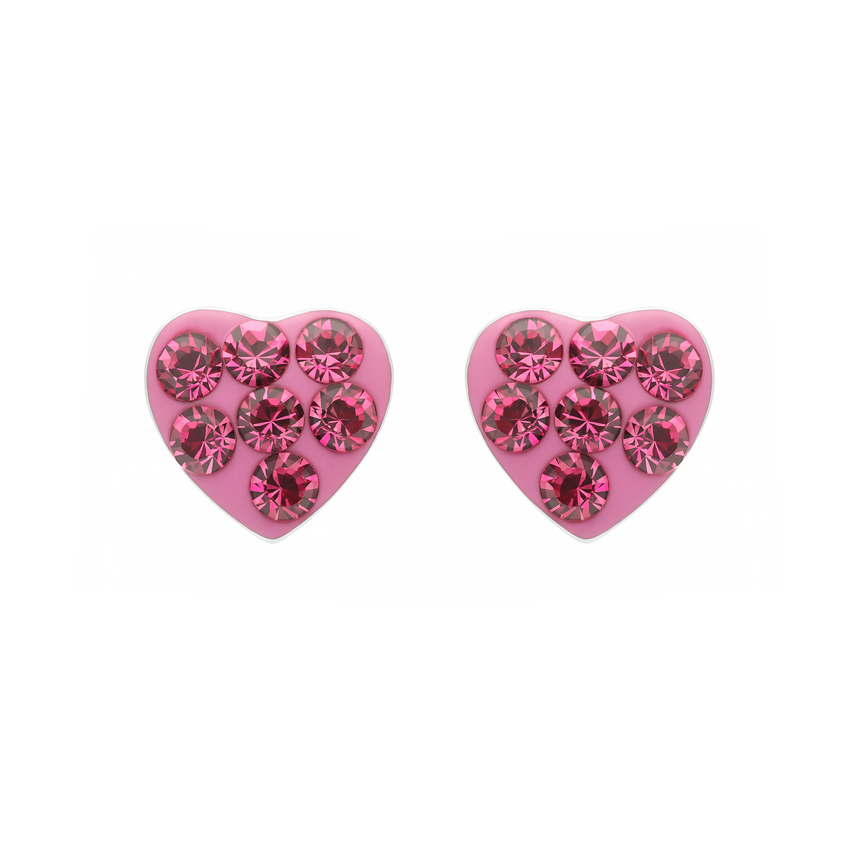 Pendientes de Plata de Ley 925 y Circonita Rosa acabado en rodio - Ukzel