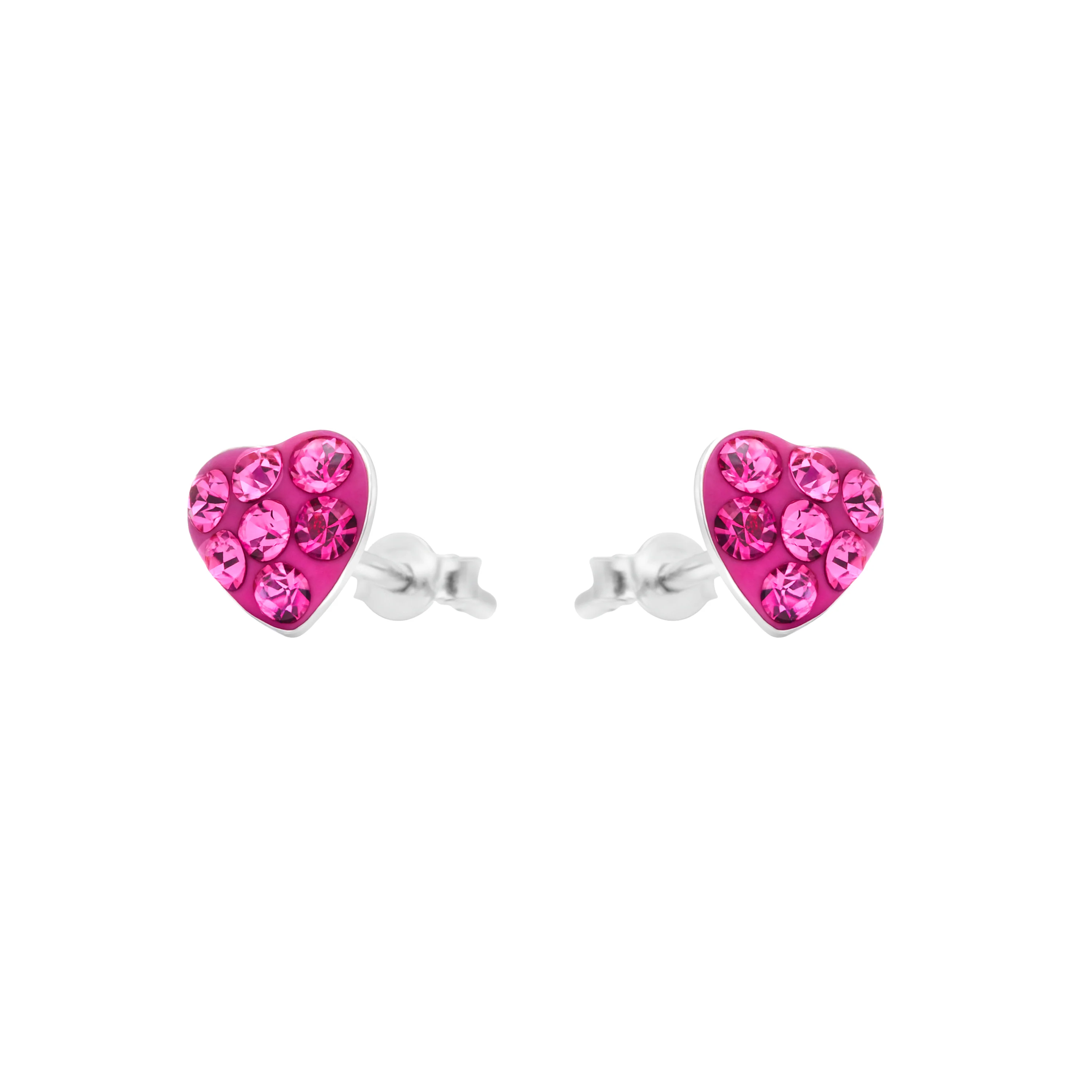 Pendientes de Plata de Ley 925 y Circonita Rosa acabado en rodio - Ukzel - Image 2