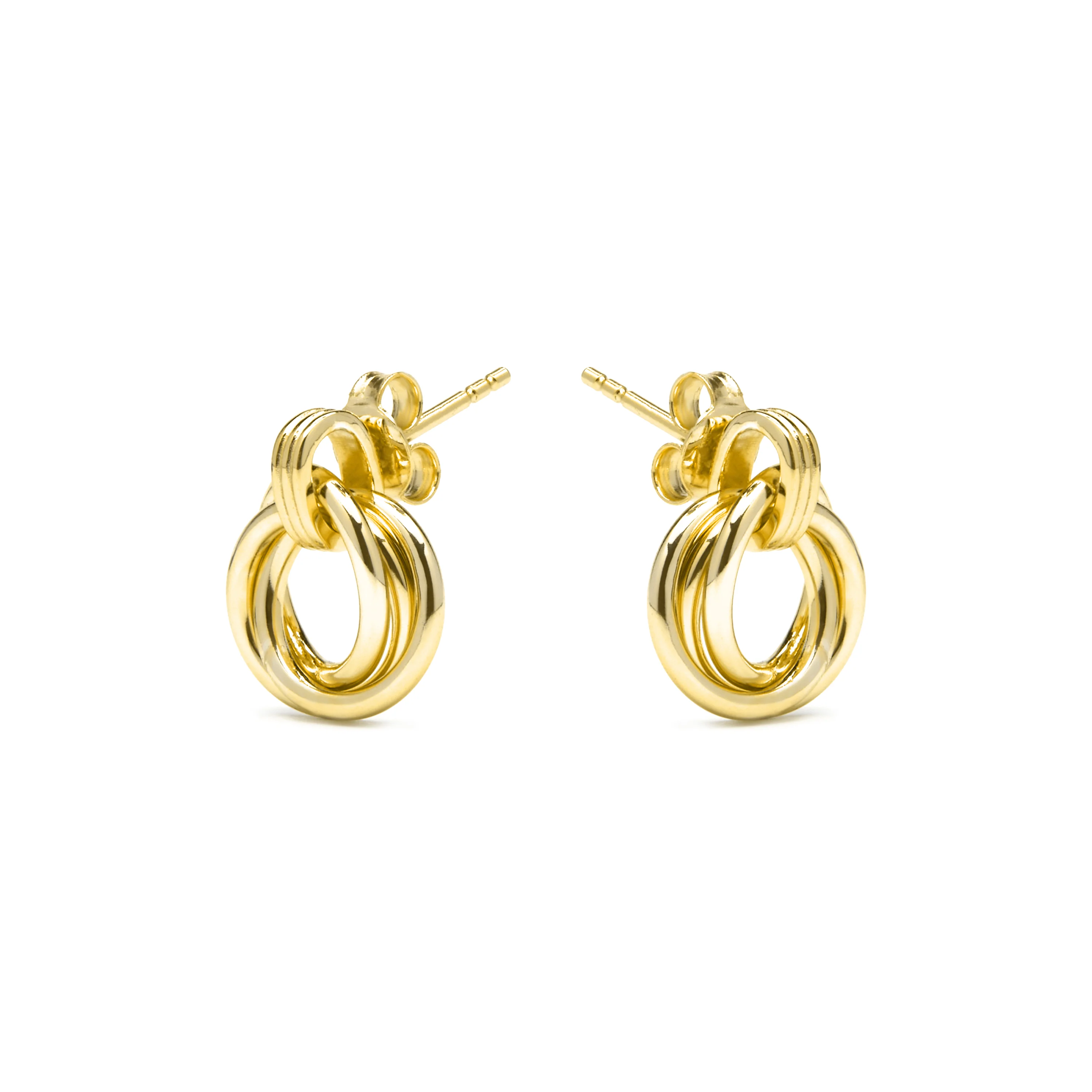 Pendientes de Plata de Ley 925 y Circonita Brillante acabado oro amarillo de 18k - Uless - Image 3