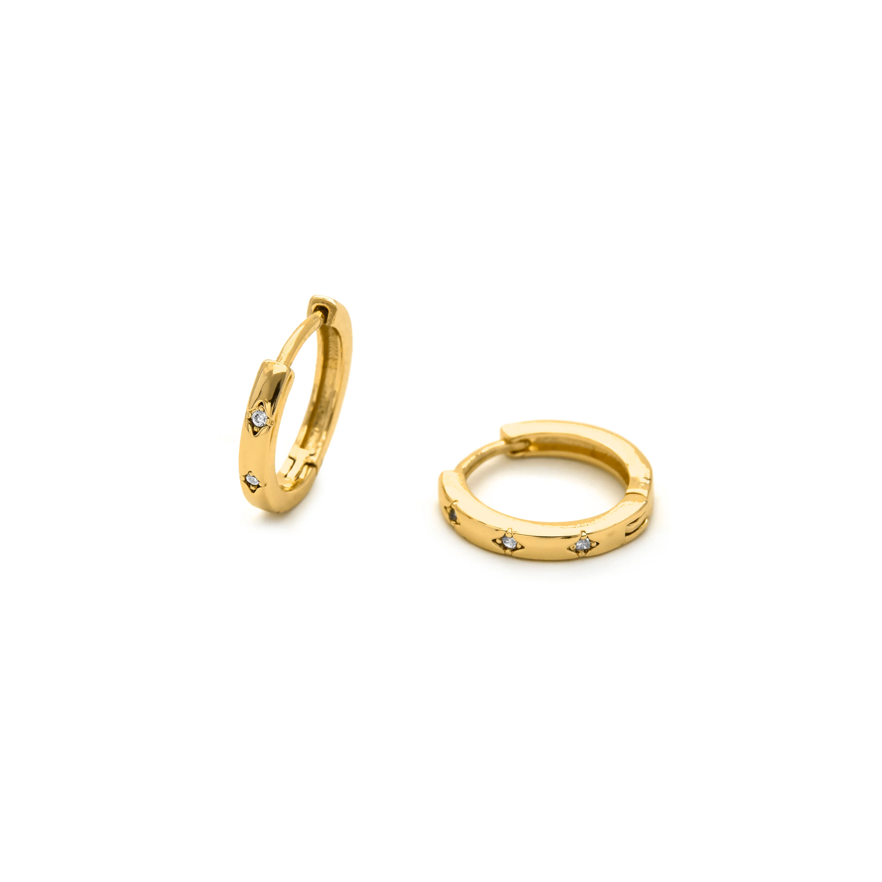 Pendientes con Circonita Brillante acabado oro 18K - Unya - Image 5