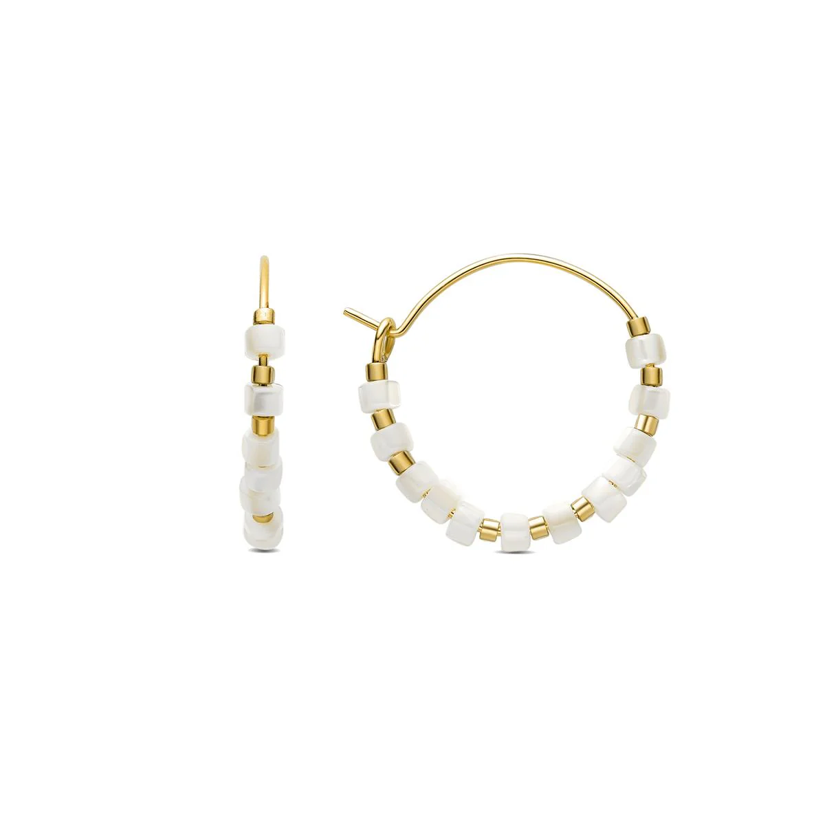 Pendientes Uona acabado oro 18k - Uona BLANCO