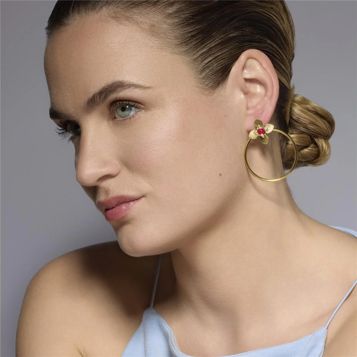 Pendientes Uya acabado oro 18k - Uya ROSA - Image 2