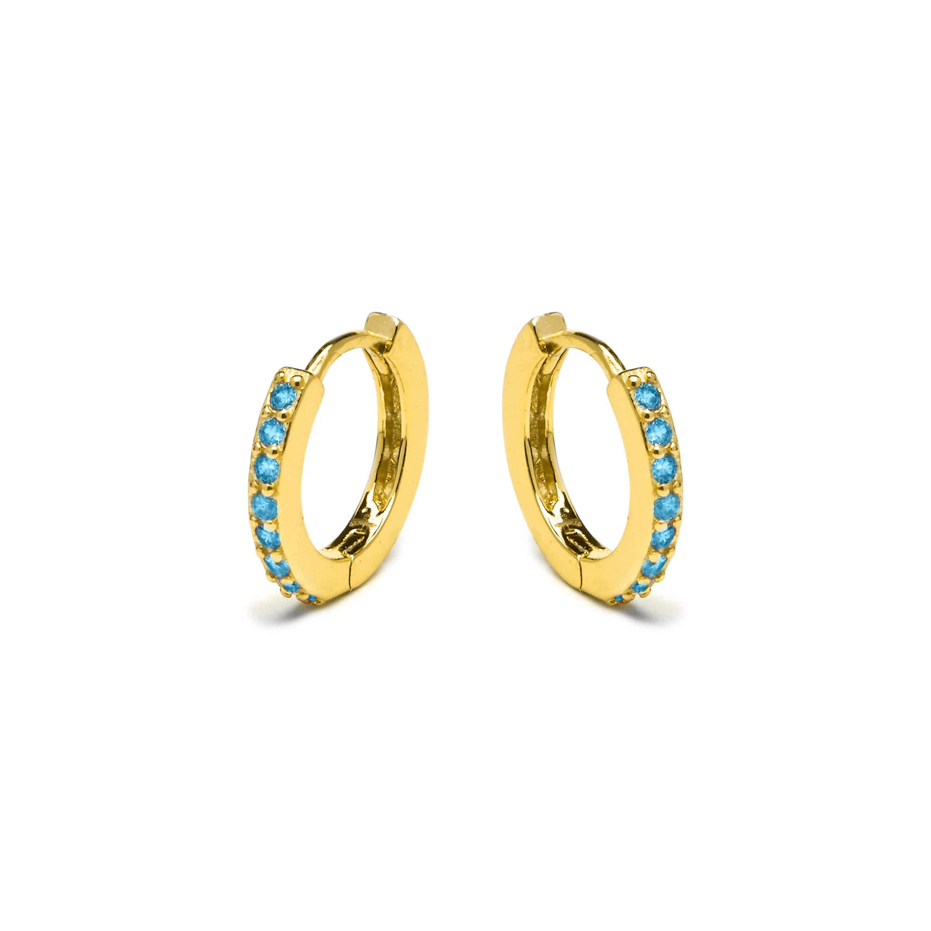 Pendientes de Plata de Ley 925 con Cuarzo Hidrotermal Verde Claro acabados en oro amarillo 18K - Valarys - Image 3