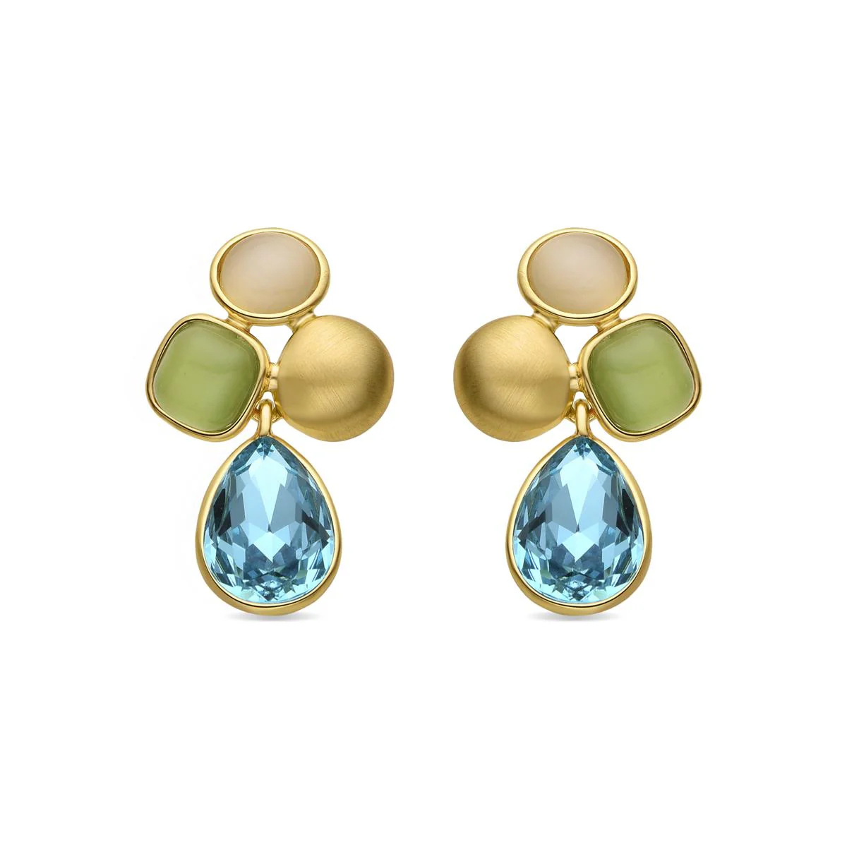 Pendientes Vargae acabados en oro amarillo 18K - Vargae AZUL