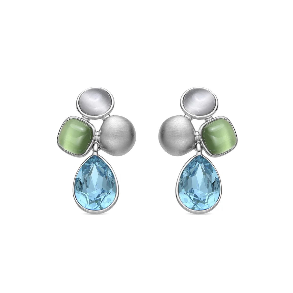 Pendientes Vargae acabado plata - Vargae AZUL