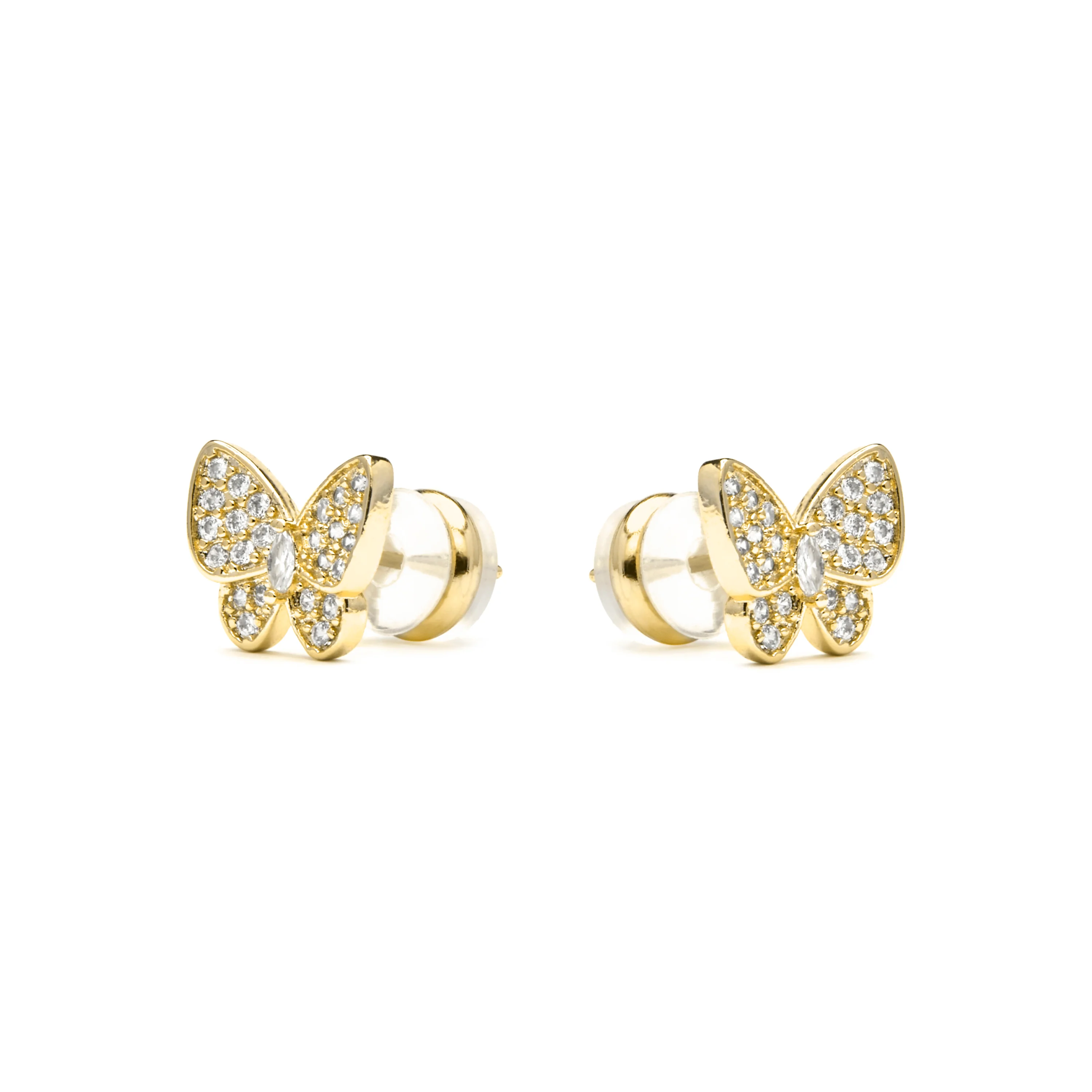 Pendientes acabado oro amarillo de 18k y Circonita Brillante - Vaxiuh - Image 3
