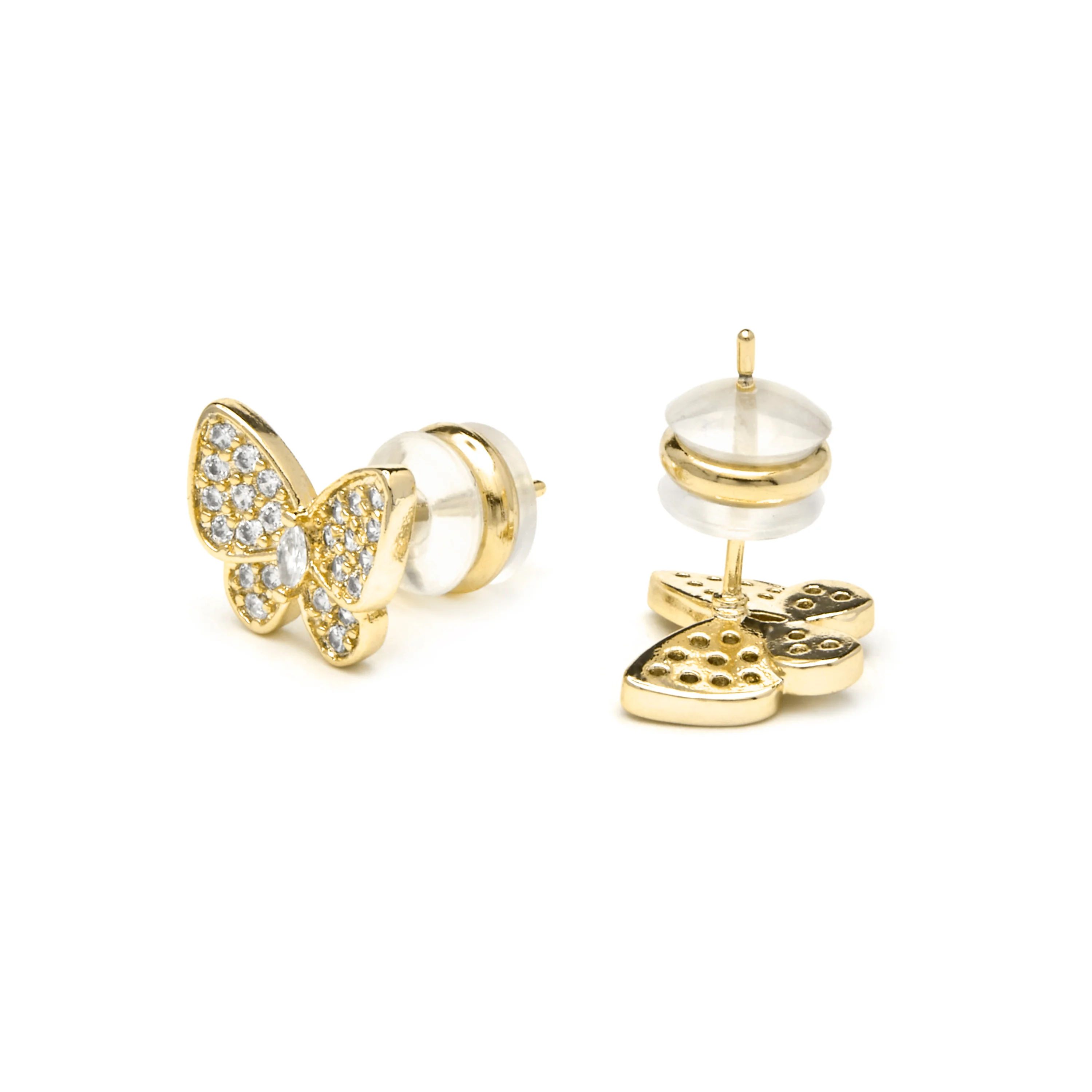 Pendientes acabado oro amarillo de 18k y Circonita Brillante - Vaxiuh - Image 4