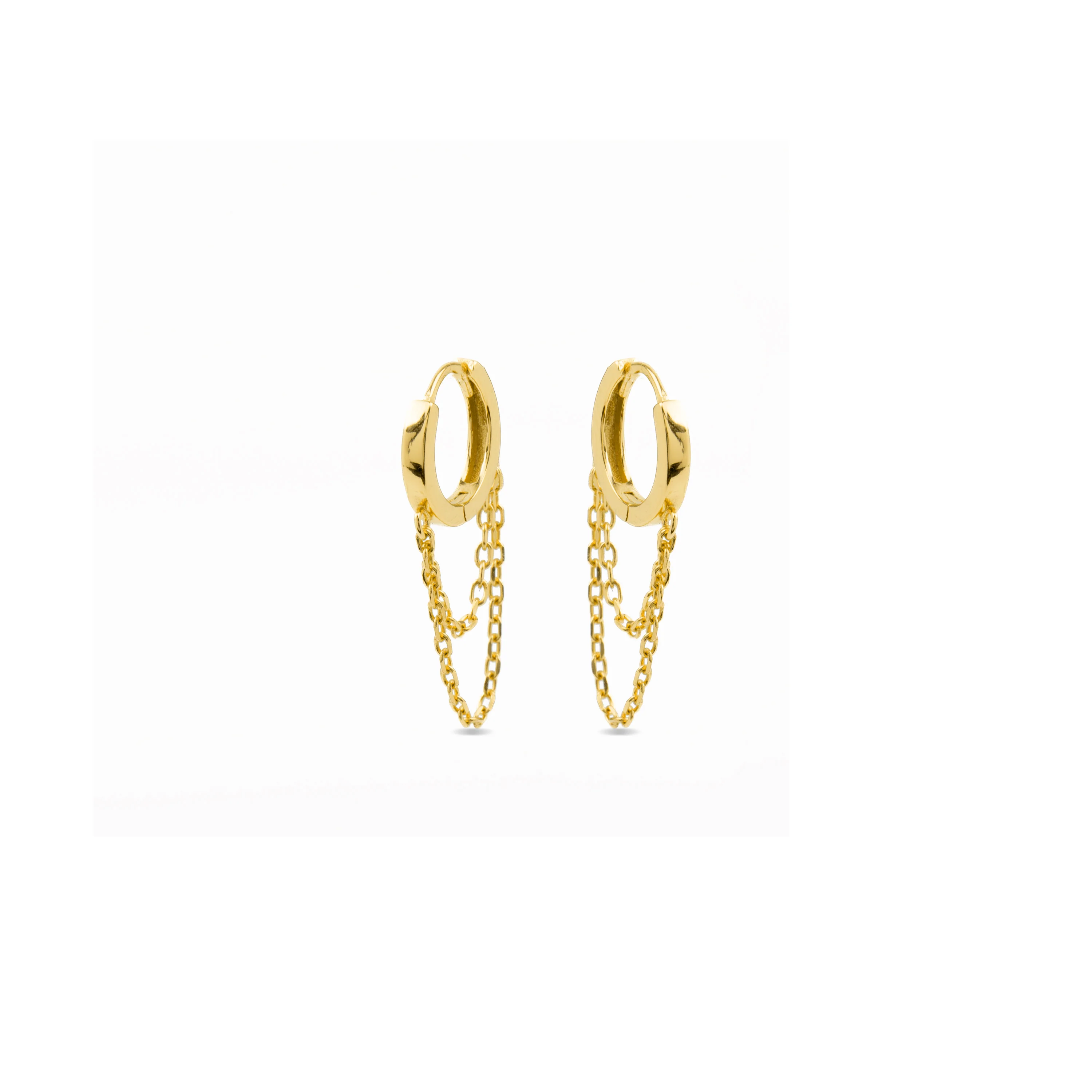 Pendientes de Plata de Ley 925 acabados en oro amarillo 18K - Vesya - Image 3