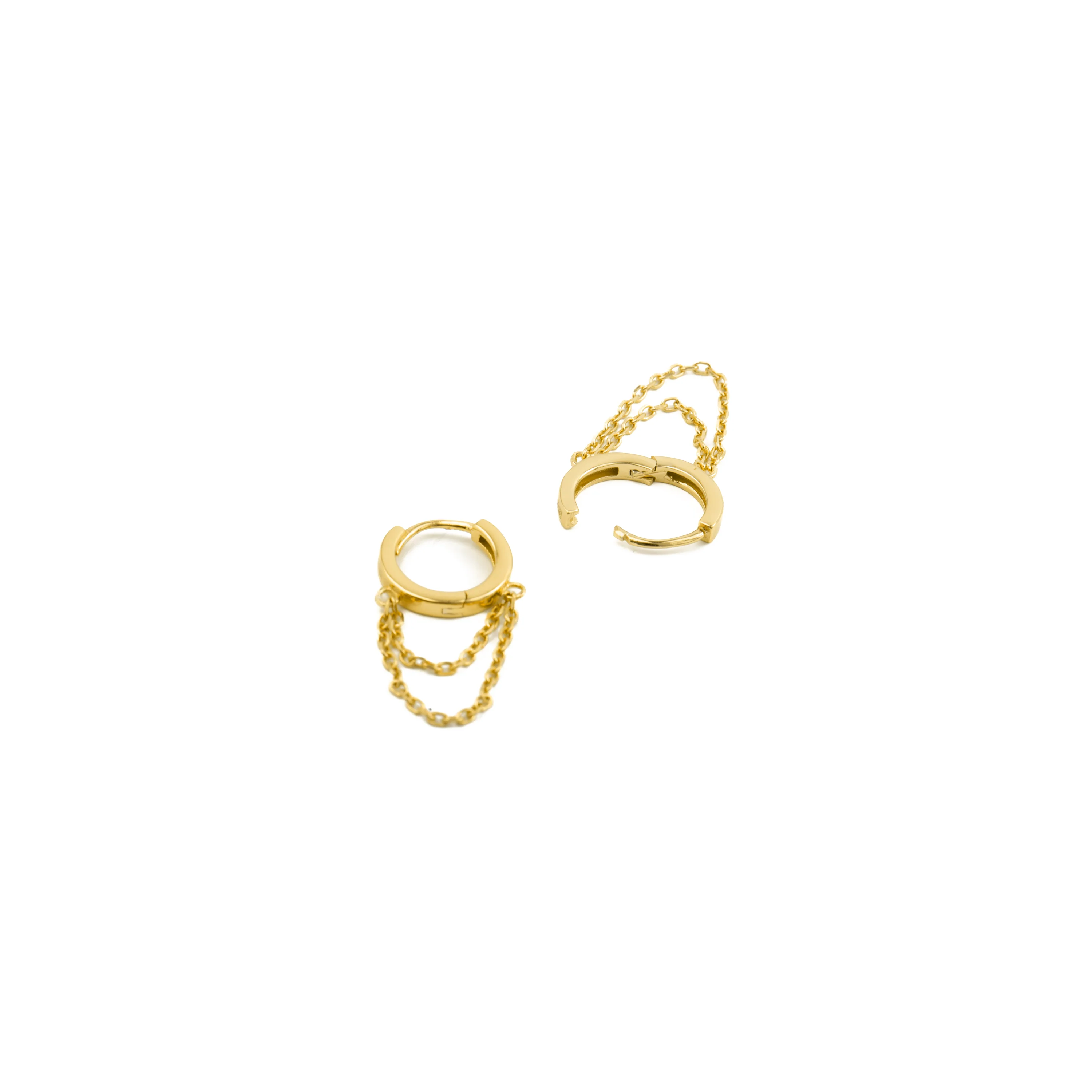 Pendientes de Plata de Ley 925 acabados en oro amarillo 18K - Vesya - Image 4