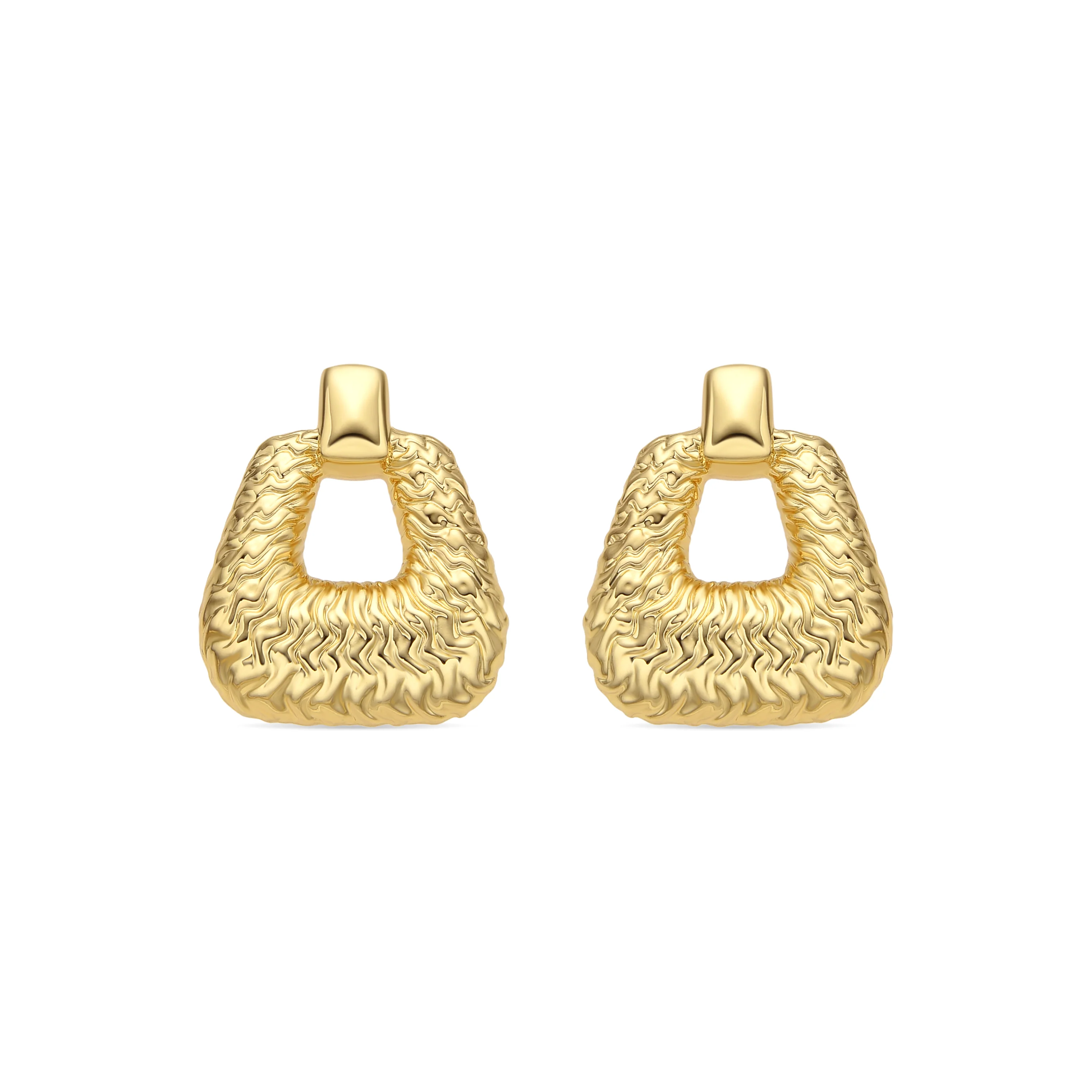 Pendientes acabado oro amarillo de 18k y Circonita Brillante - Virio