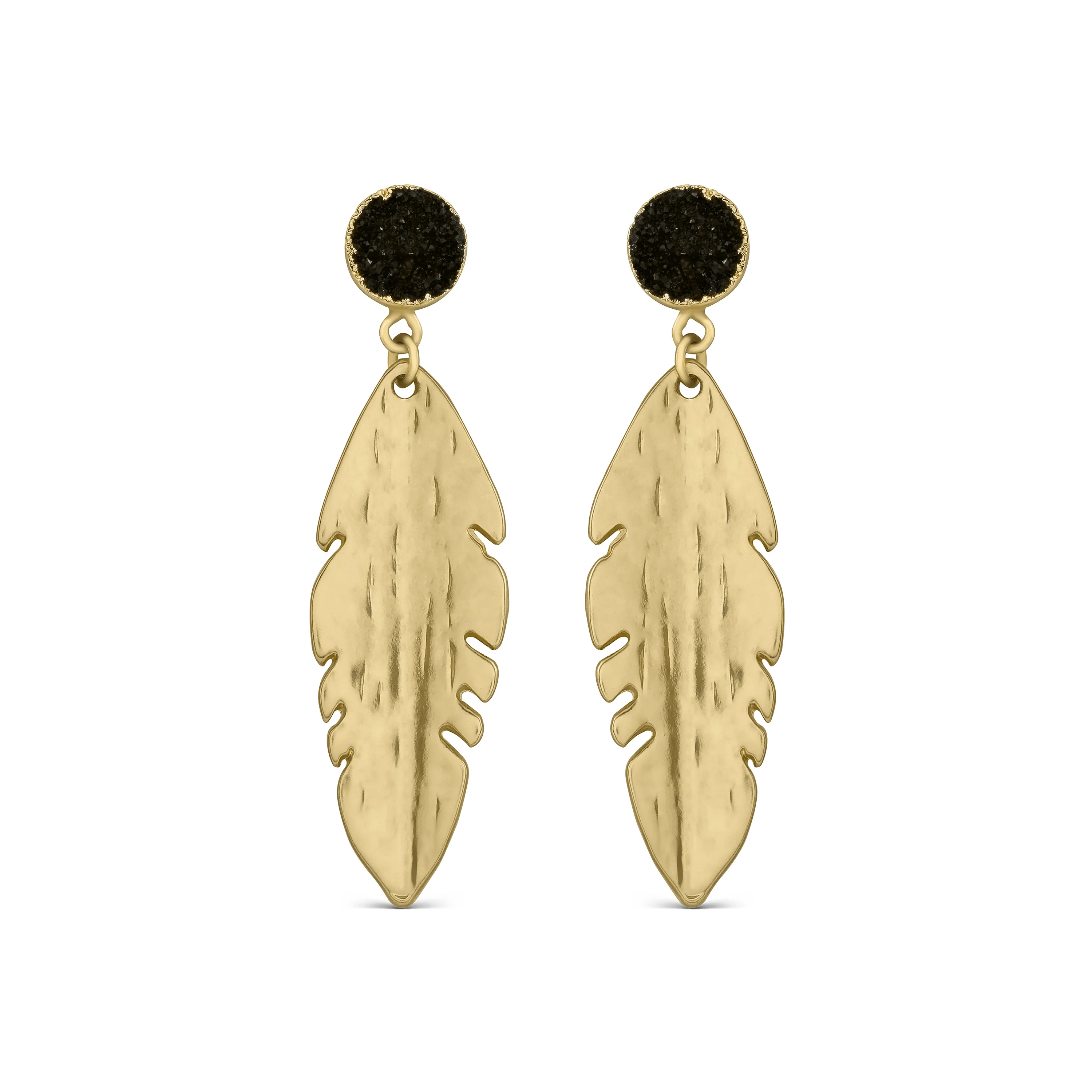 Pendientes acabados en oro amarillo 18K - Wamuru