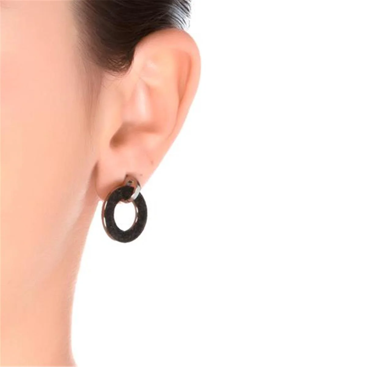 Pendientes Wandi acabado en Rodio - Wandi NEGRO - Image 2