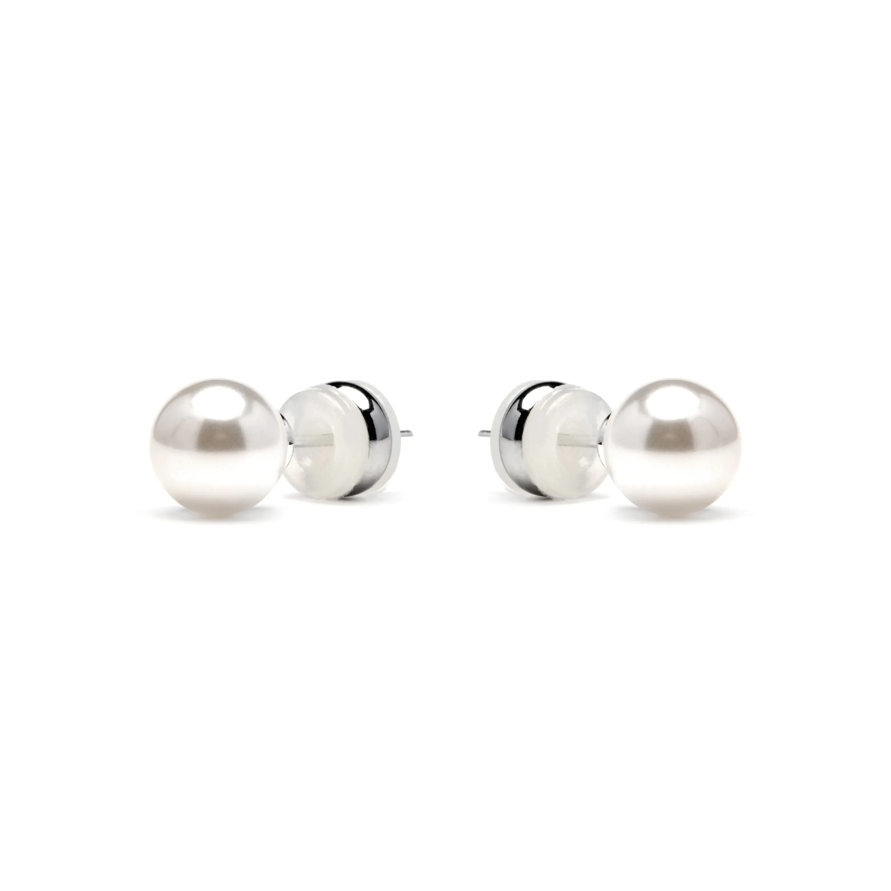 Pendientes con Perla Blanca acabado plata - Wasai - Image 3