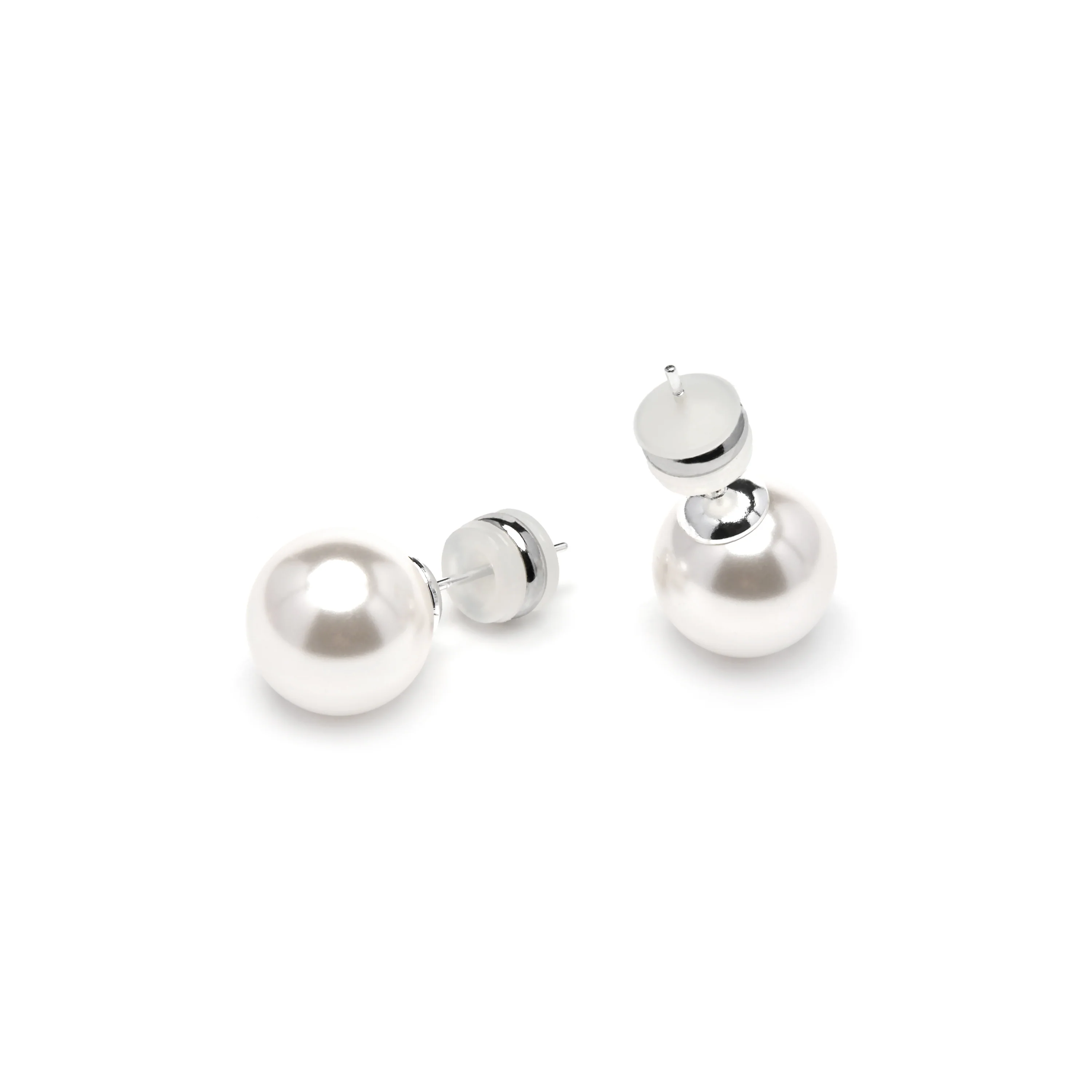 Pendientes con Perla Blanca acabado plata - Wasai - Image 4