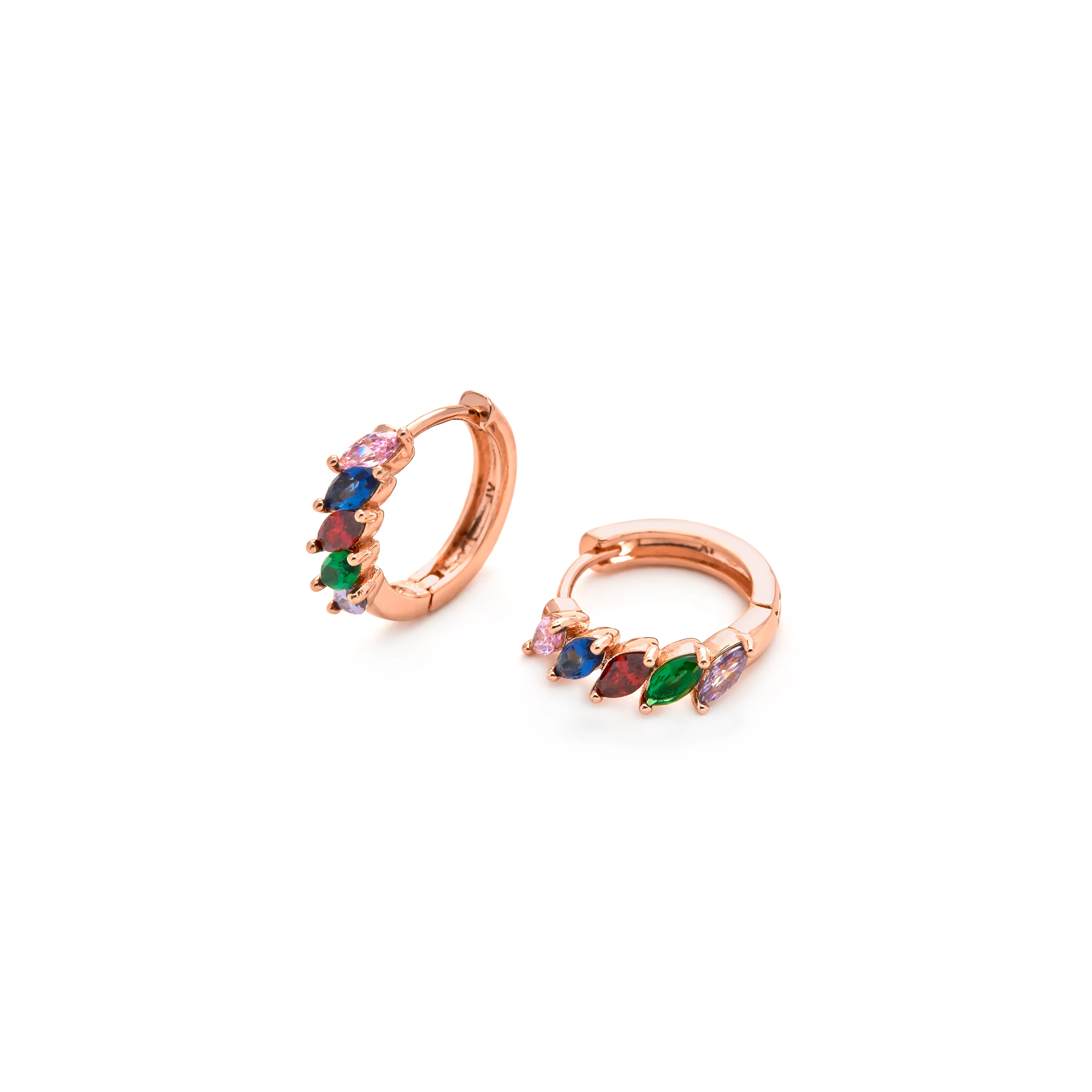 Pendientes de Circonita Multicolor acabado en oro amarillo de 18k - Widas - Image 5