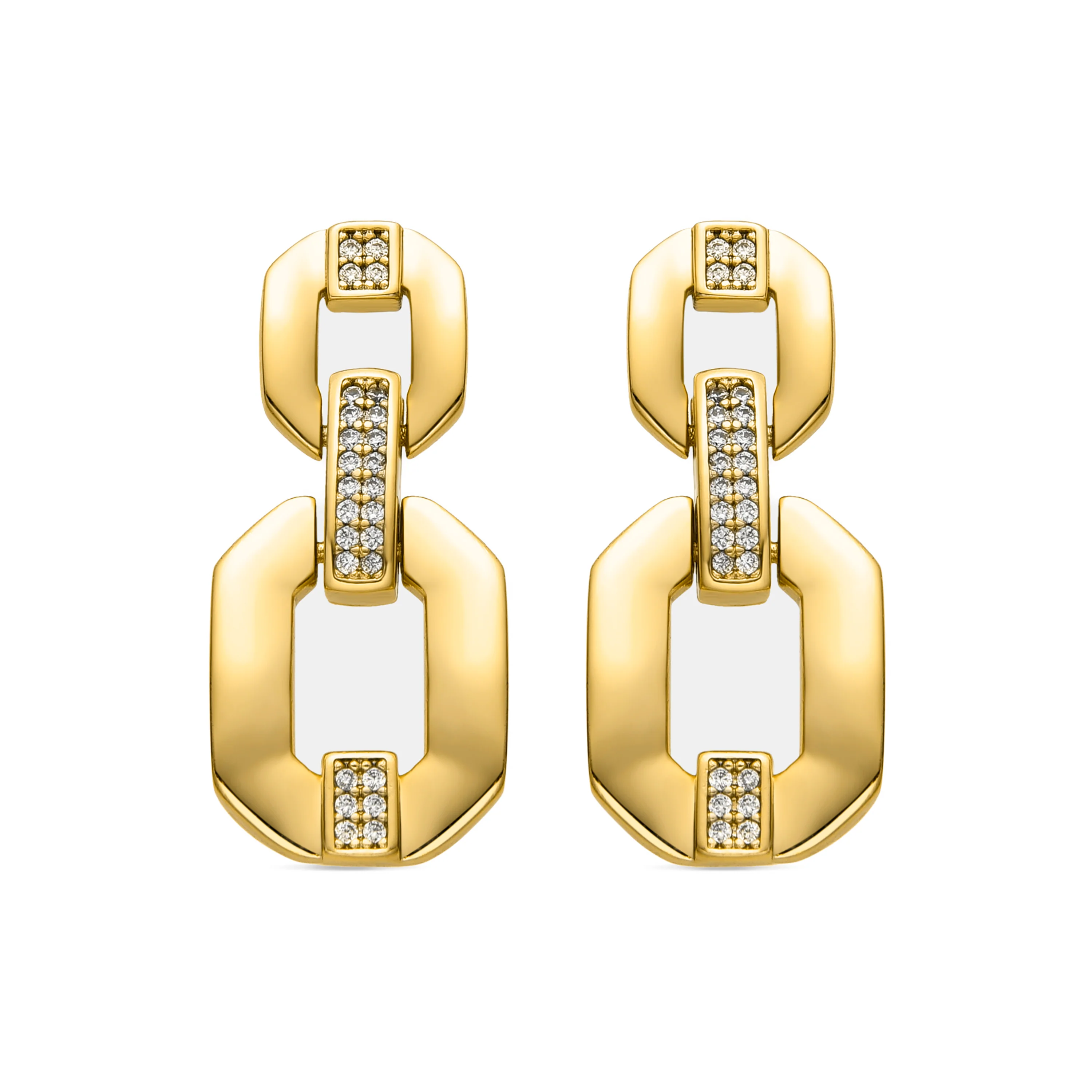 Pendientes con Circonita Brillante acabado oro 18k - Wigne