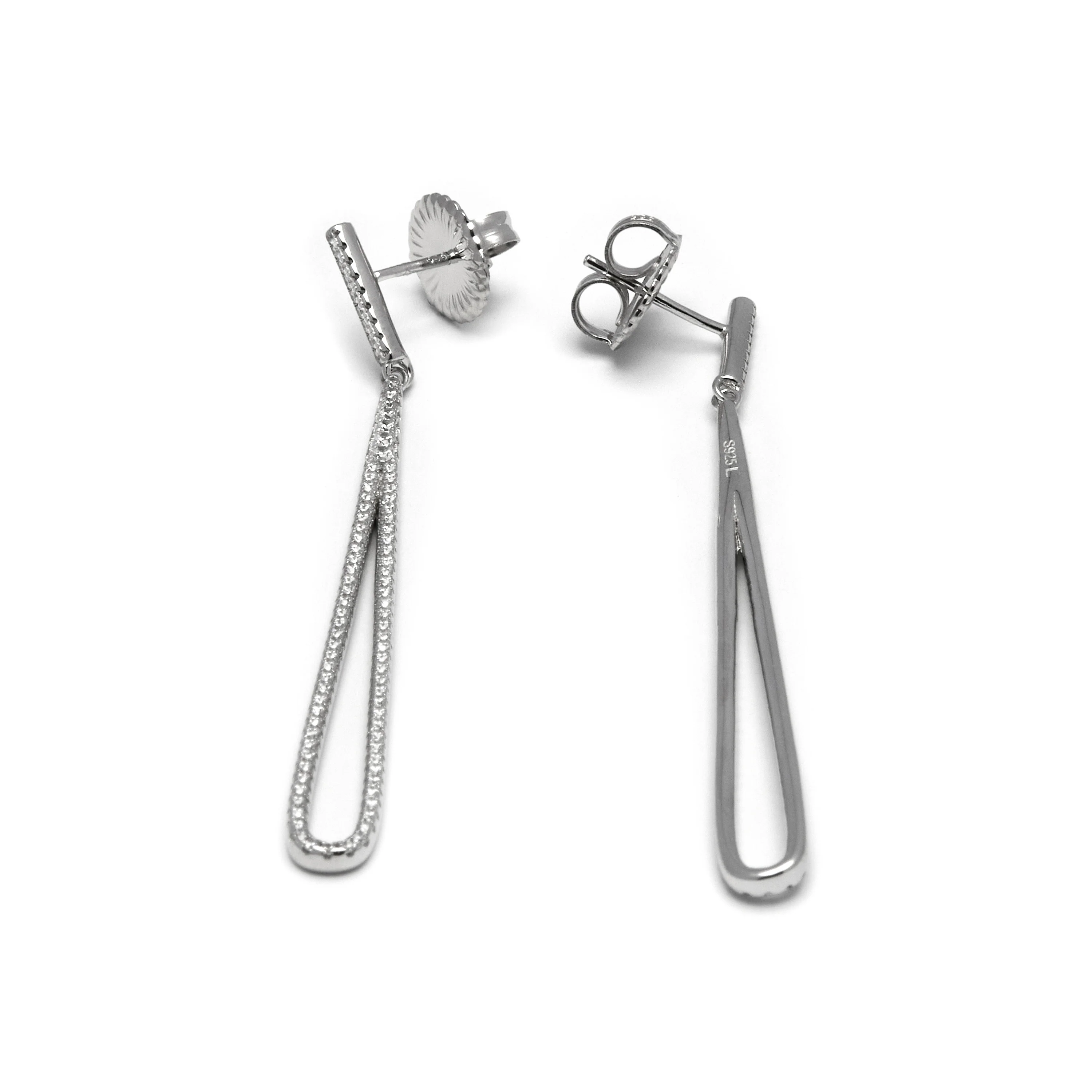 Pendientes de Plata de Ley 925 y Circonita Brillante acabados en rodio - Xiyah - Image 5
