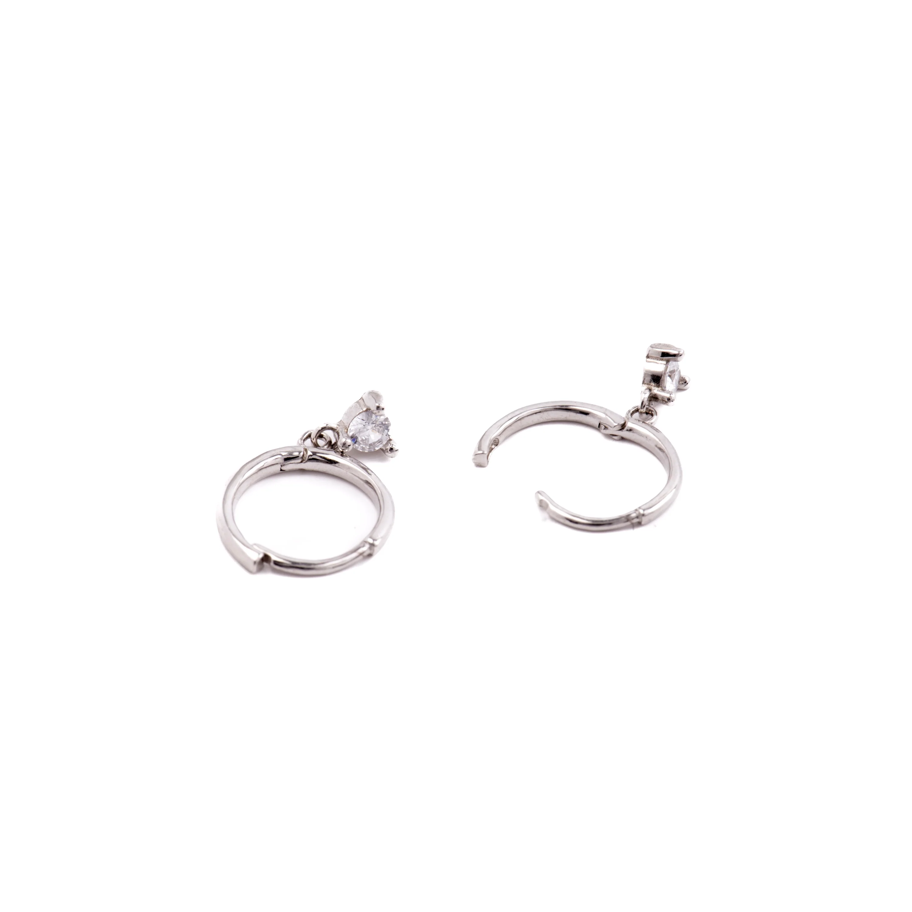 Pendientes de Plata de Ley 925 con Circonita Brillante acabados en rodio - Xomi - Image 5