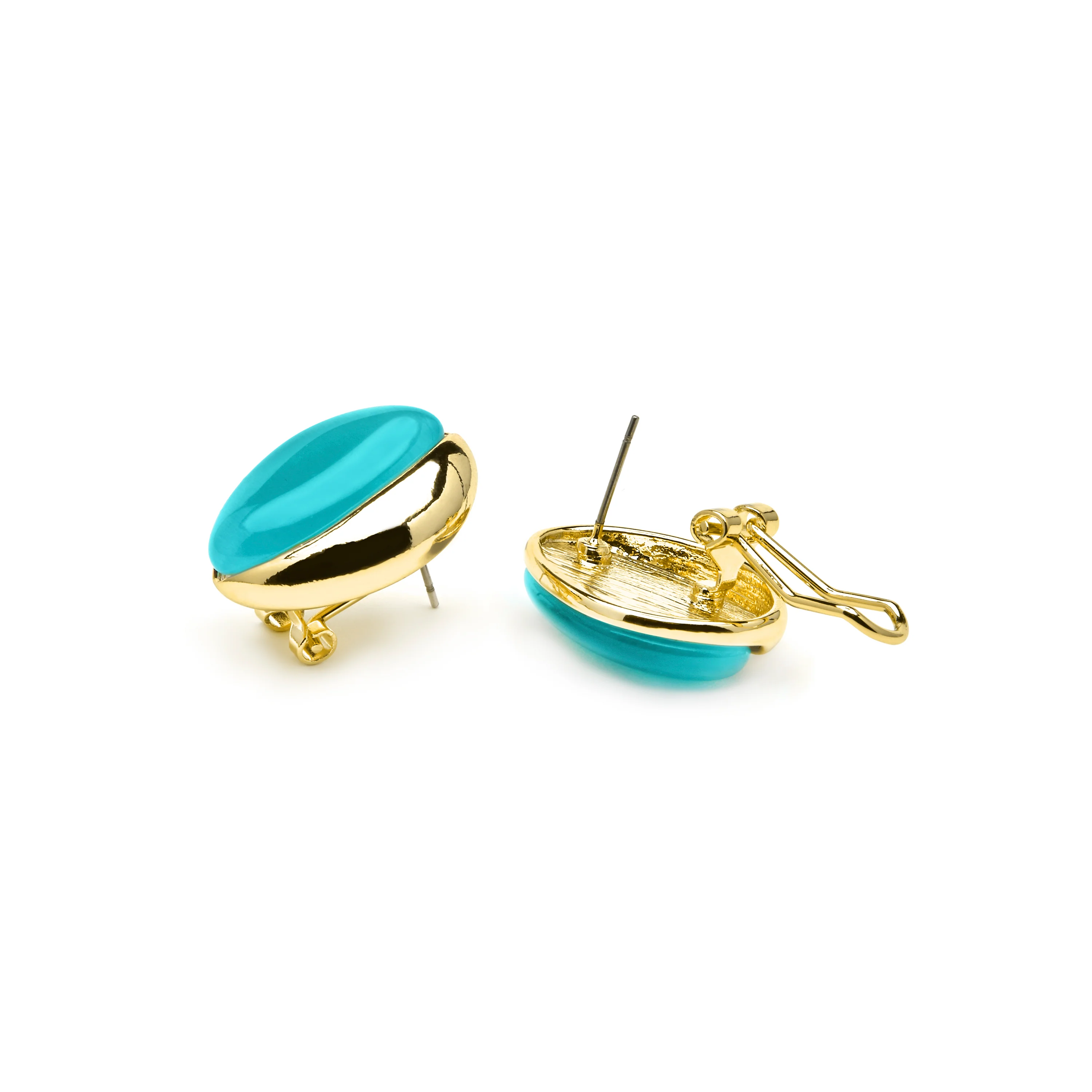 Pendientes acabado oro amarillo de 18k y Ojo de Gato Verde - Xorai - Image 5