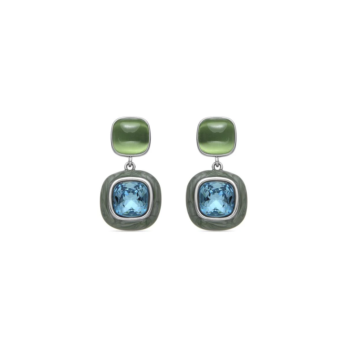 Pendientes Xumas acabado plata - Xumas AZUL