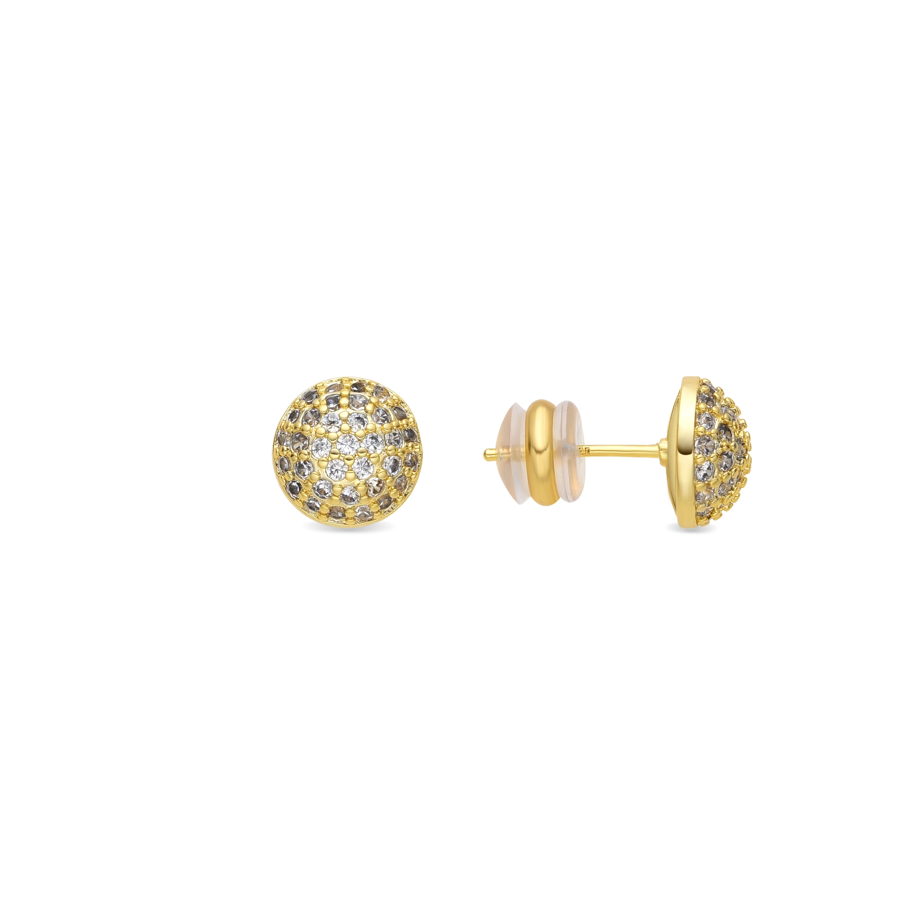 Pendientes acabado oro amarillo de 18k y Circonita Brillante - Yabi