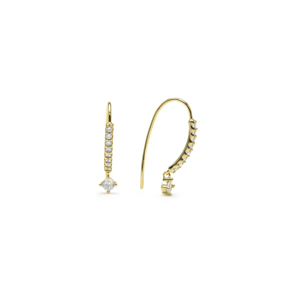 Pendientes de Plata de Ley 925 y Circonita Brillante acabado en oro amarillo 18k - Yabra
