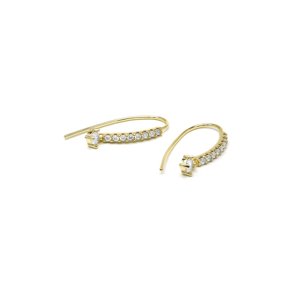 Pendientes de Plata de Ley 925 y Circonita Brillante acabado en oro amarillo 18k - Yabra - Image 3