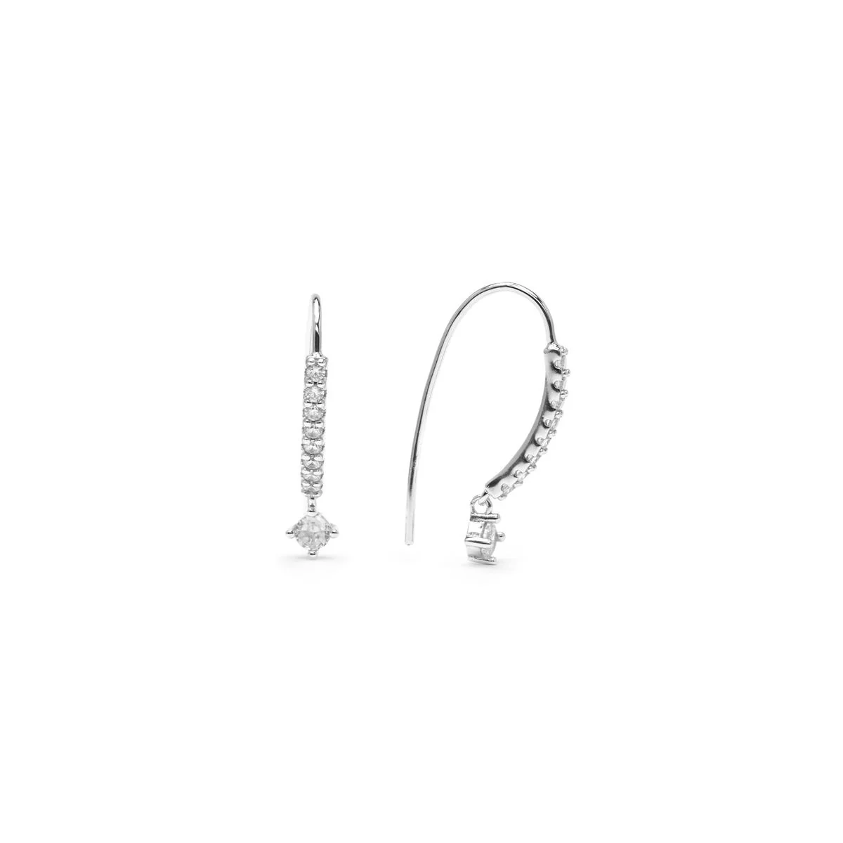 Pendientes de Plata de Ley 925 y Circonita Brillante acabado en rodio - Yabra