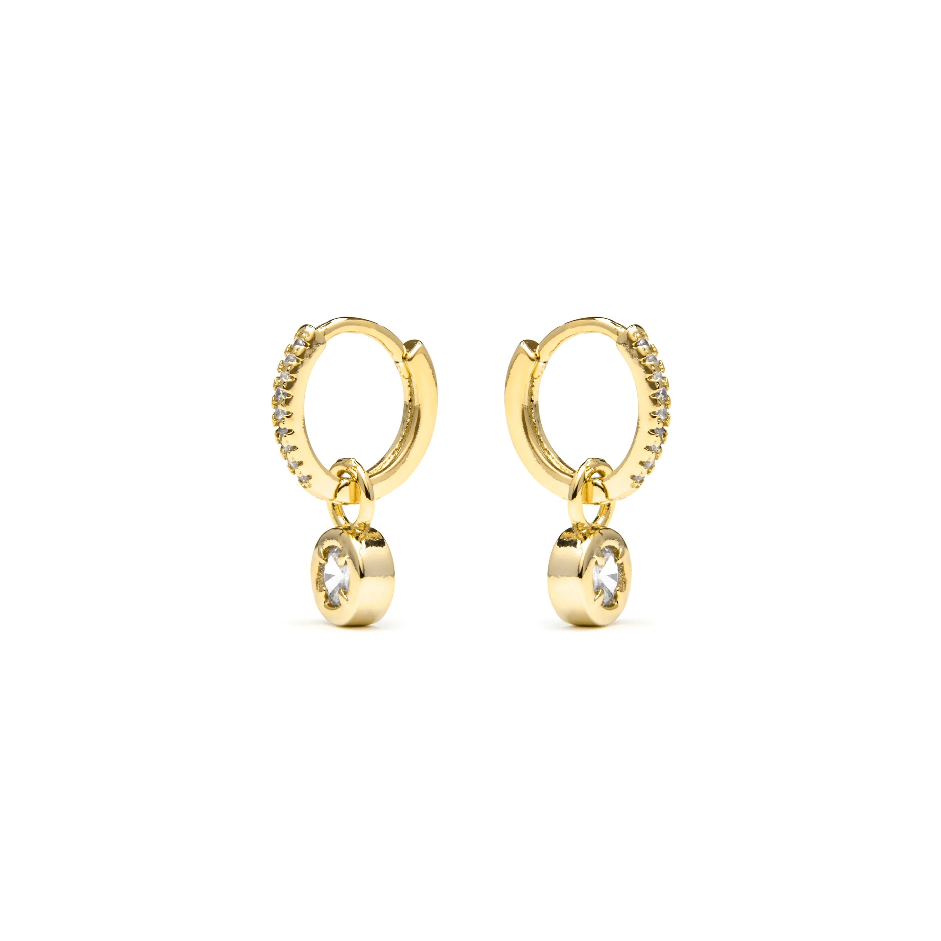Pendientes acabado oro amarillo de 18k y Circonita Brillante - Yacoss - Image 3