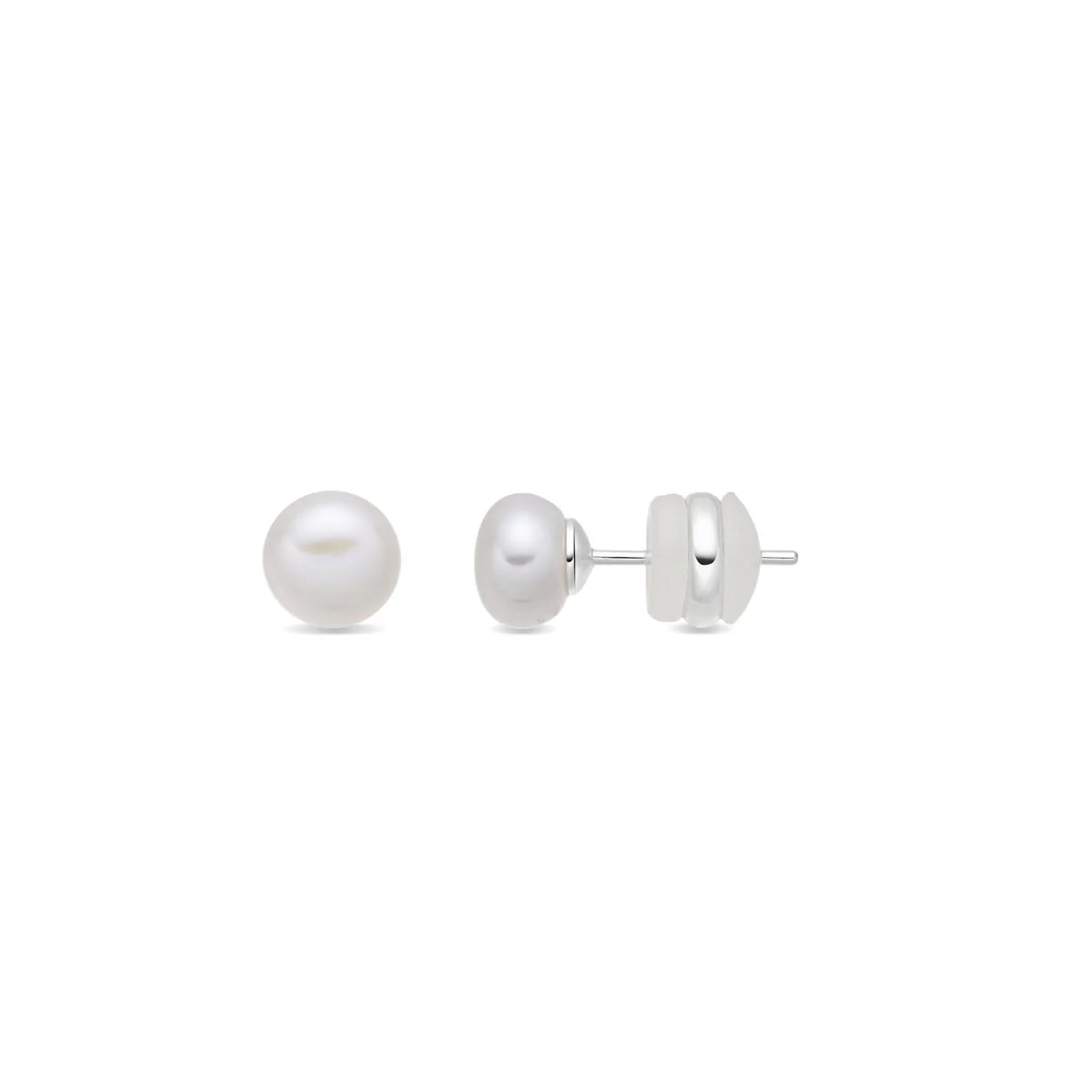 Pendientes de Perla Blanca Acabado En Plata - Yairak
