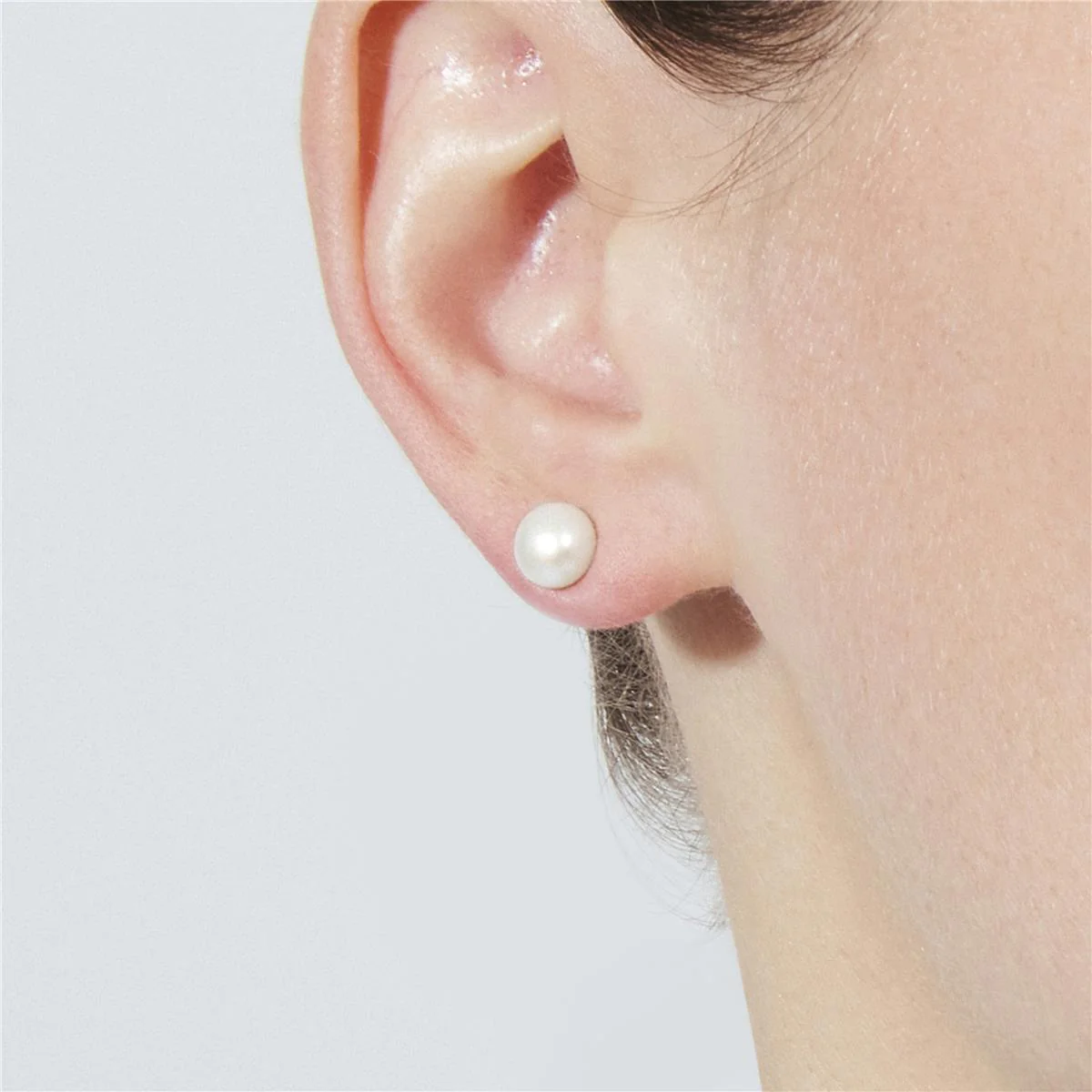 Pendientes de Perla Blanca Acabado En Plata - Yairak - Image 4