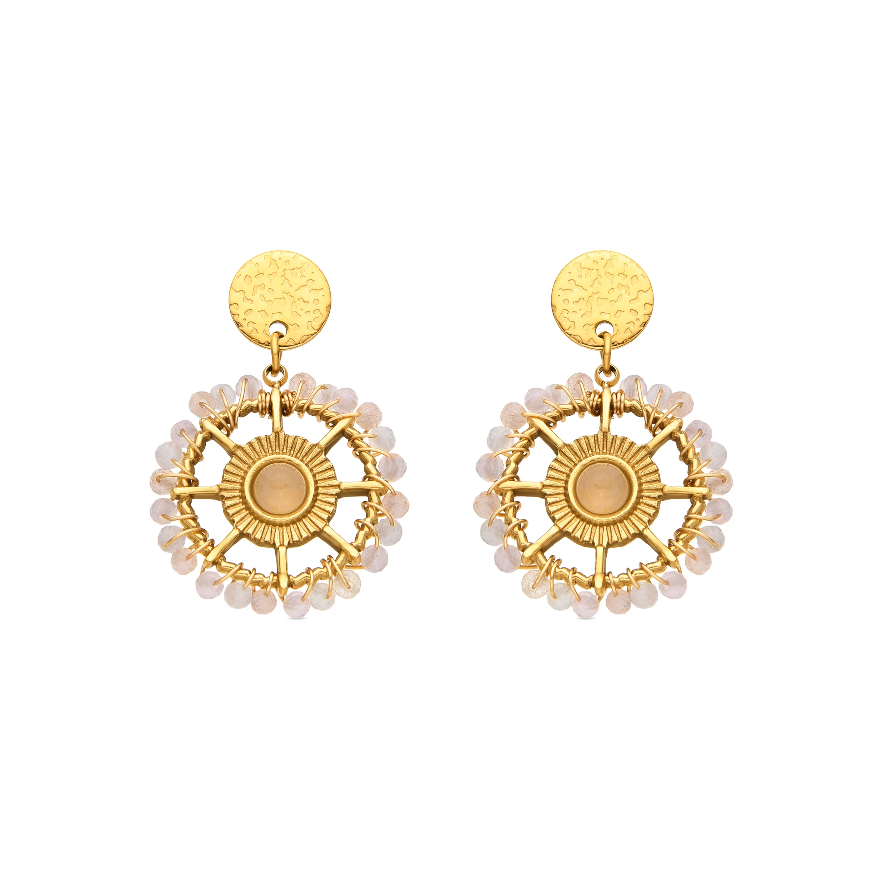 Pendientes con Circonita Brillante acabado oro 18k - Yakde