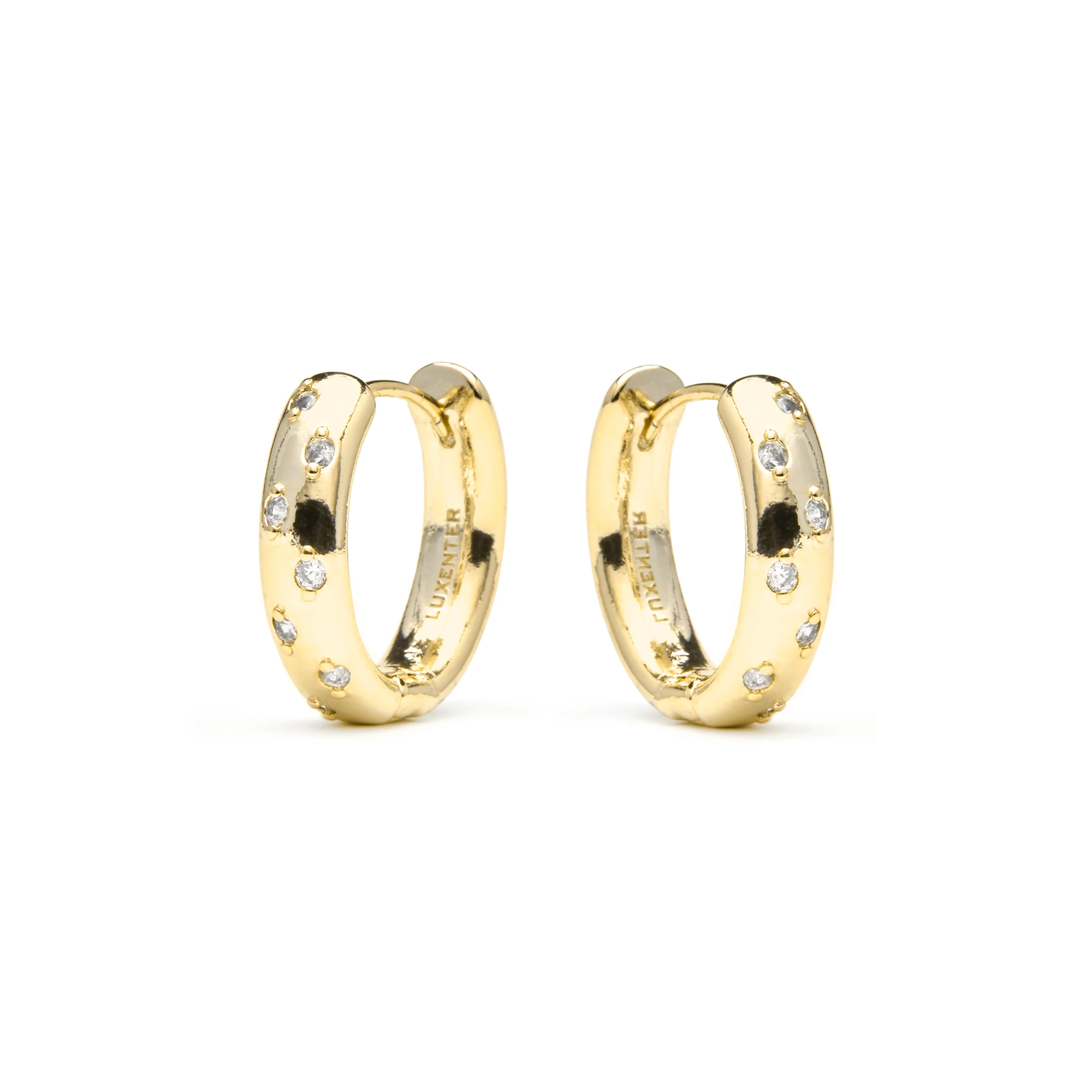 Pendientes acabado oro amarillo de 18k y Circonita Brillante - Yase - Image 3