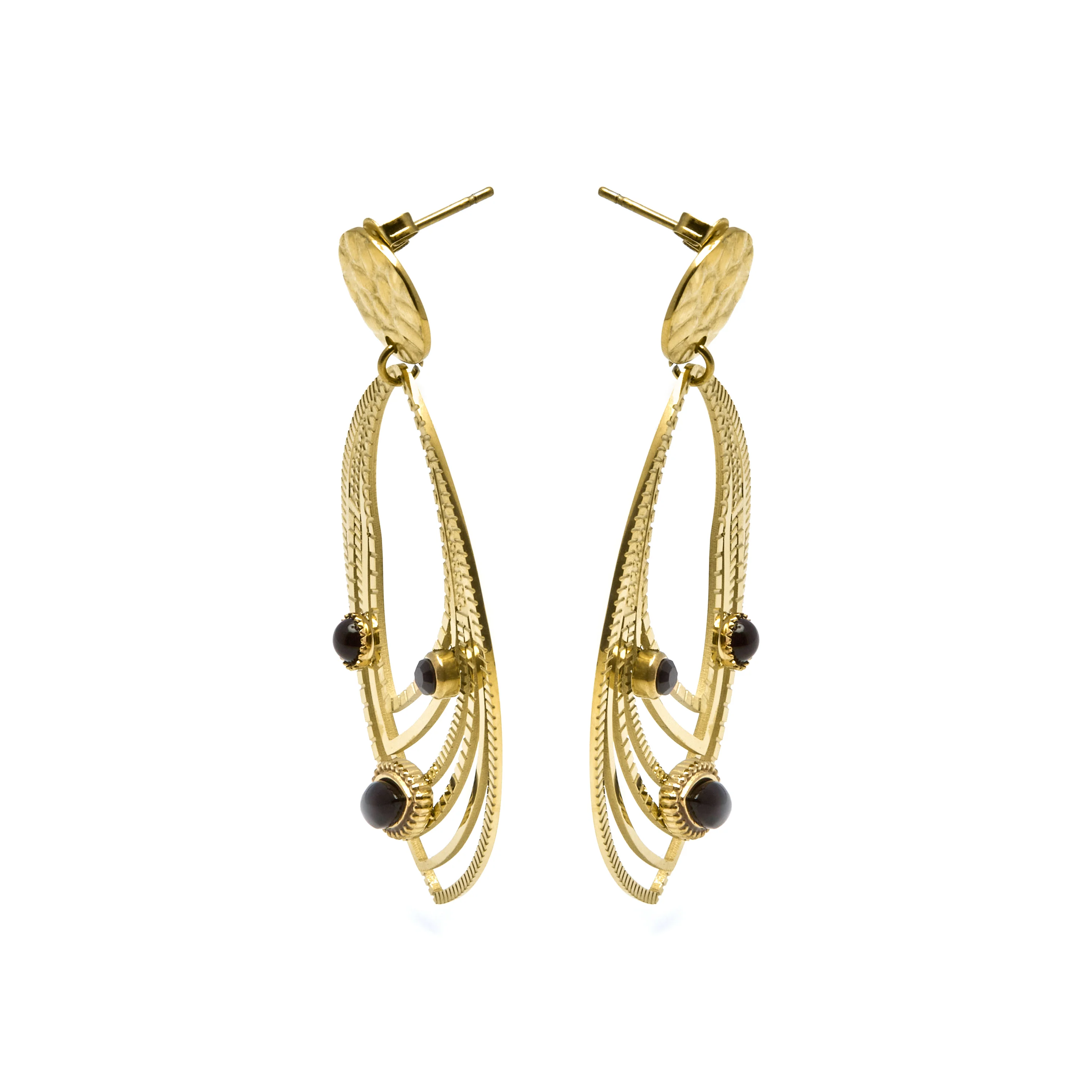 Pendientes de Onix acabados en oro amarillo 18K - Ycoa - Image 3