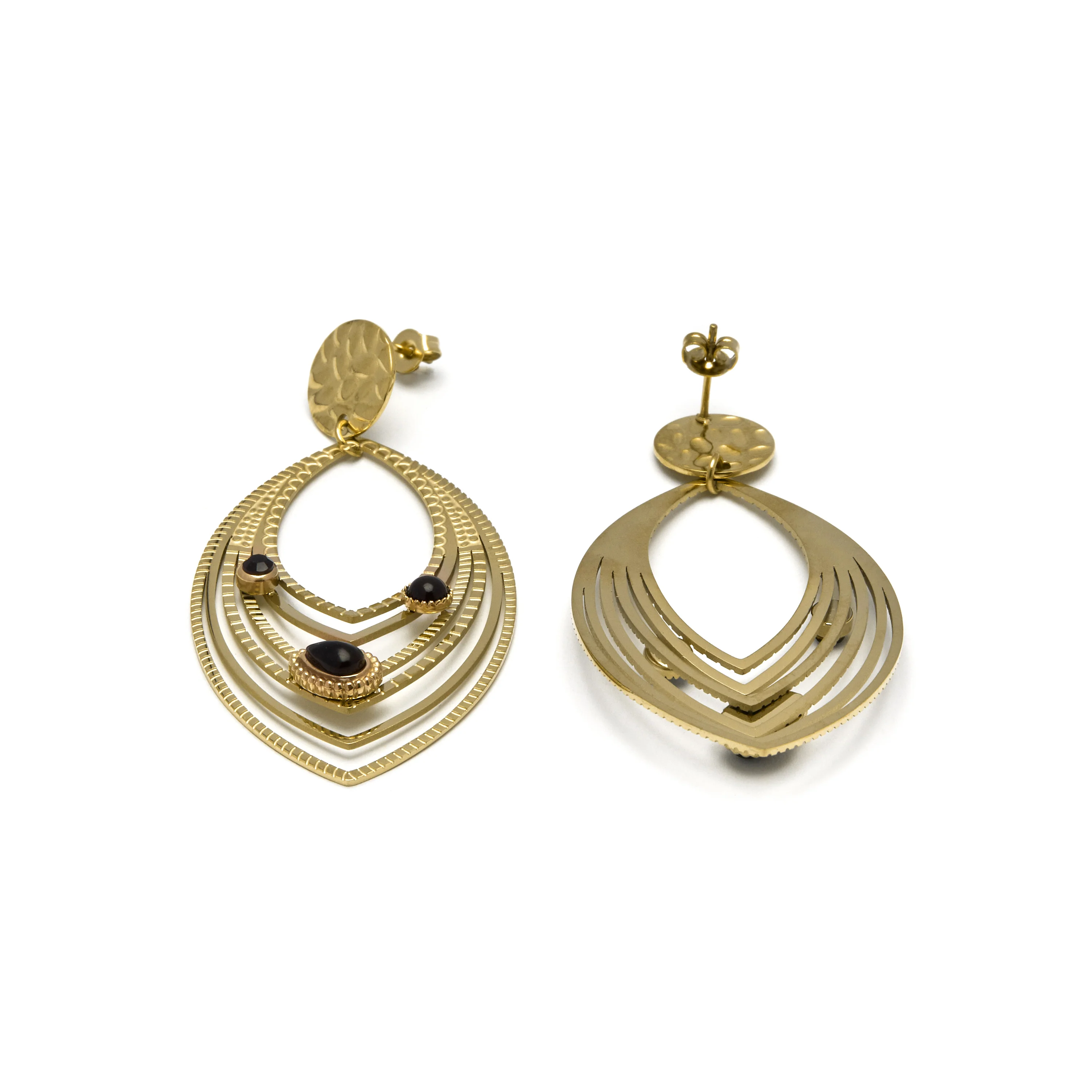 Pendientes de Onix acabados en oro amarillo 18K - Ycoa - Image 5