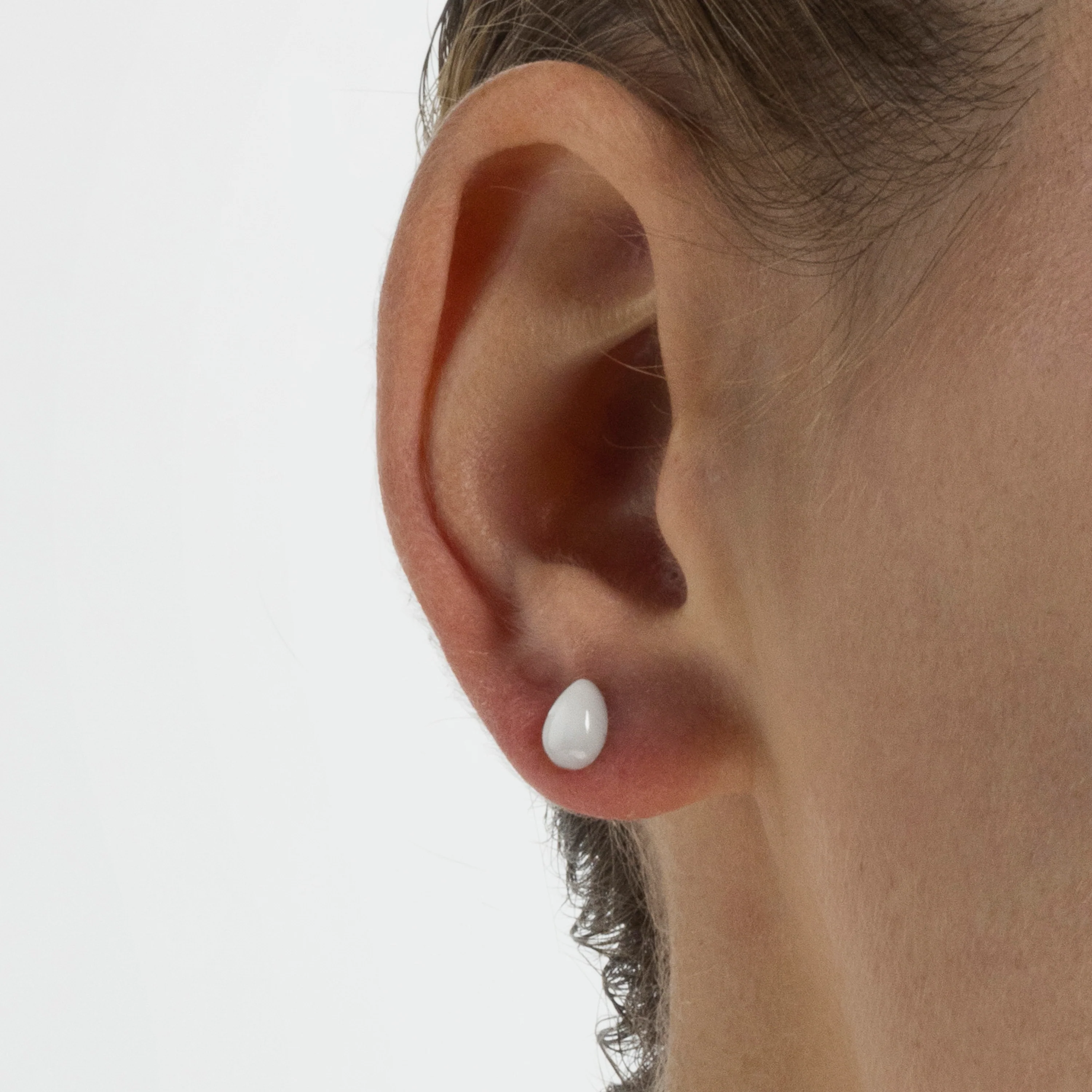 Pendientes de Plata de Ley 925 con Madreperla Blanca acabados en rodio - Yedia - Image 3