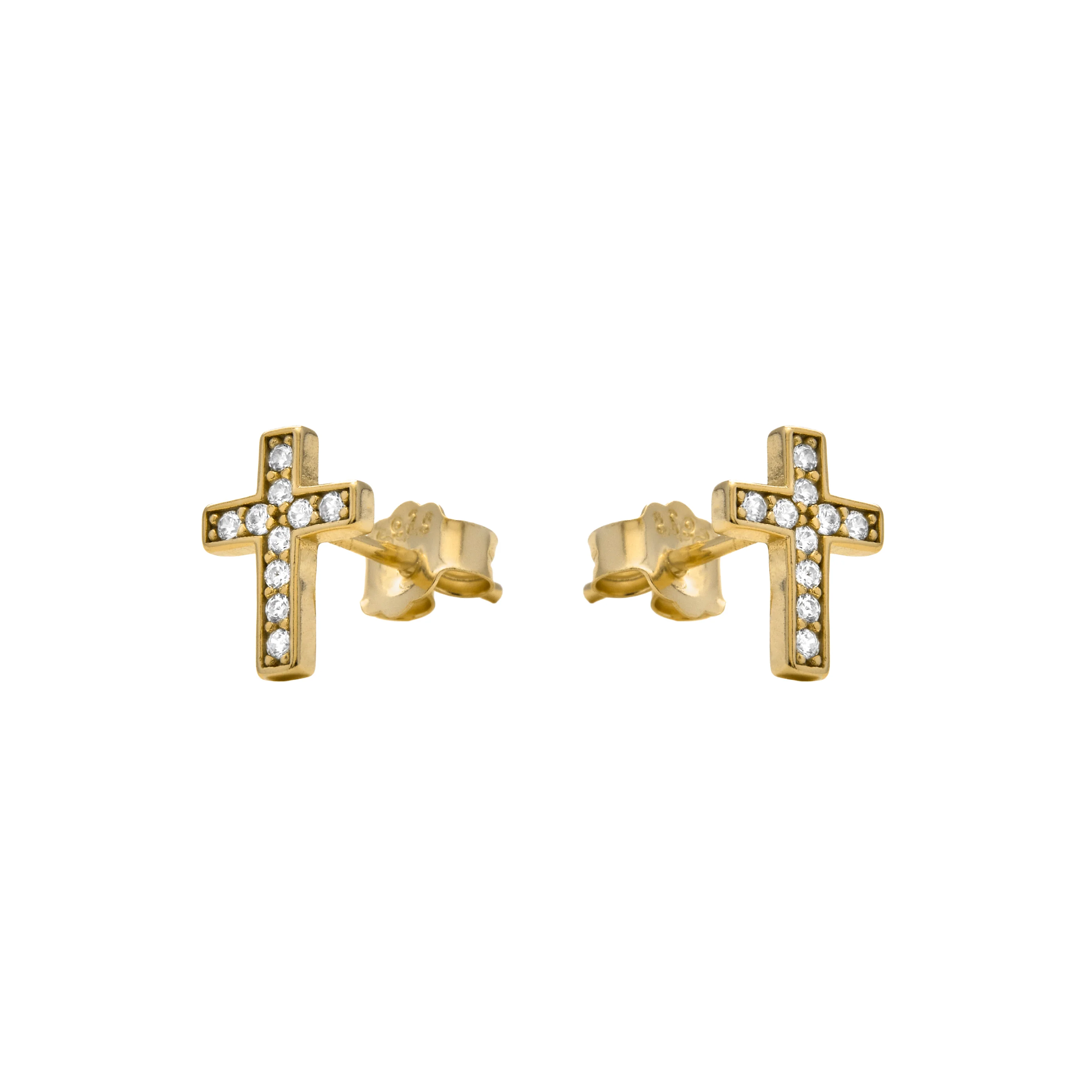 Pendientes de Plata de Ley 925 y Circonita Brillante acabado en oro amarillo 18k - Yide - Image 3