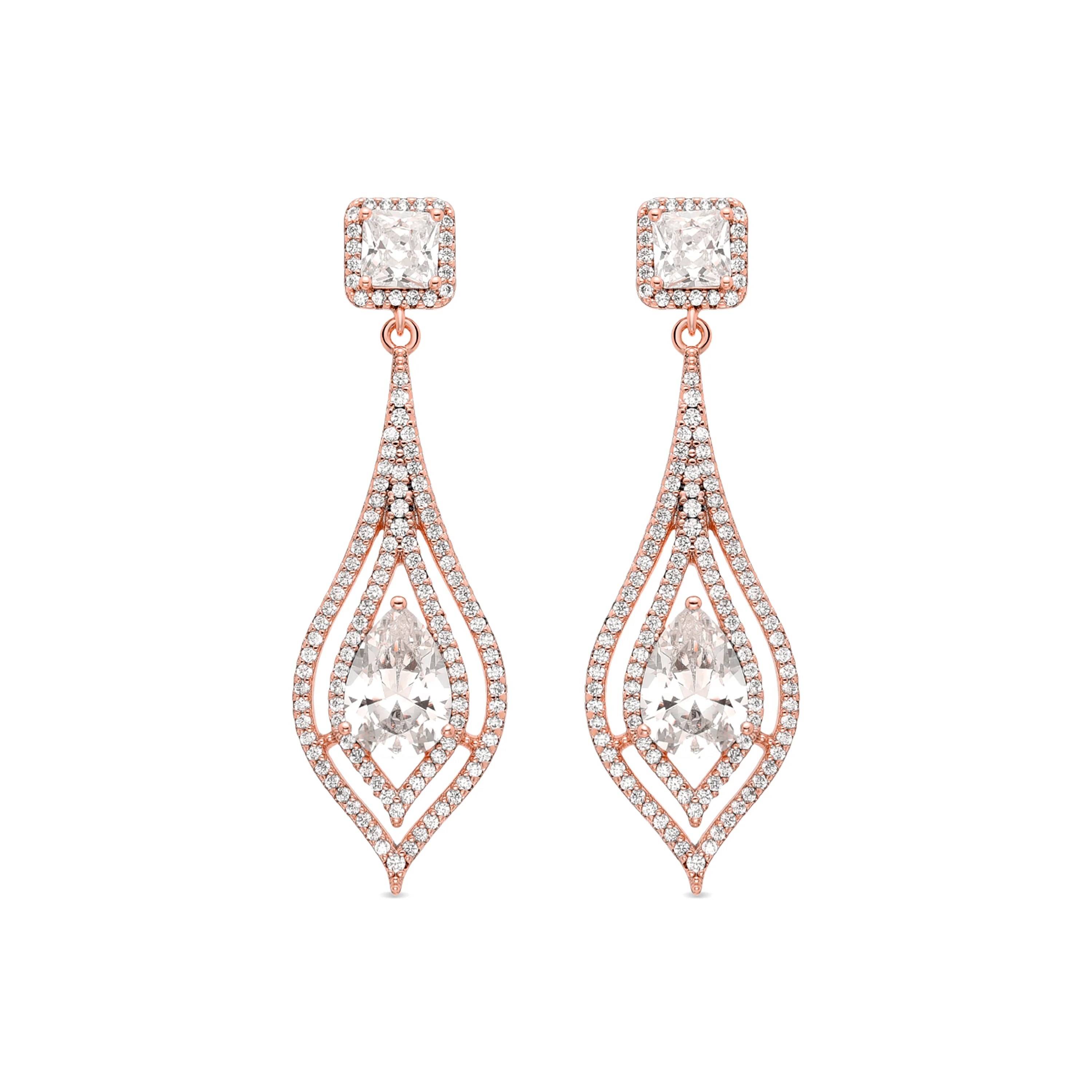 Pendientes con Circonita Brillante acabados en oro amarillo 18K - Yigru