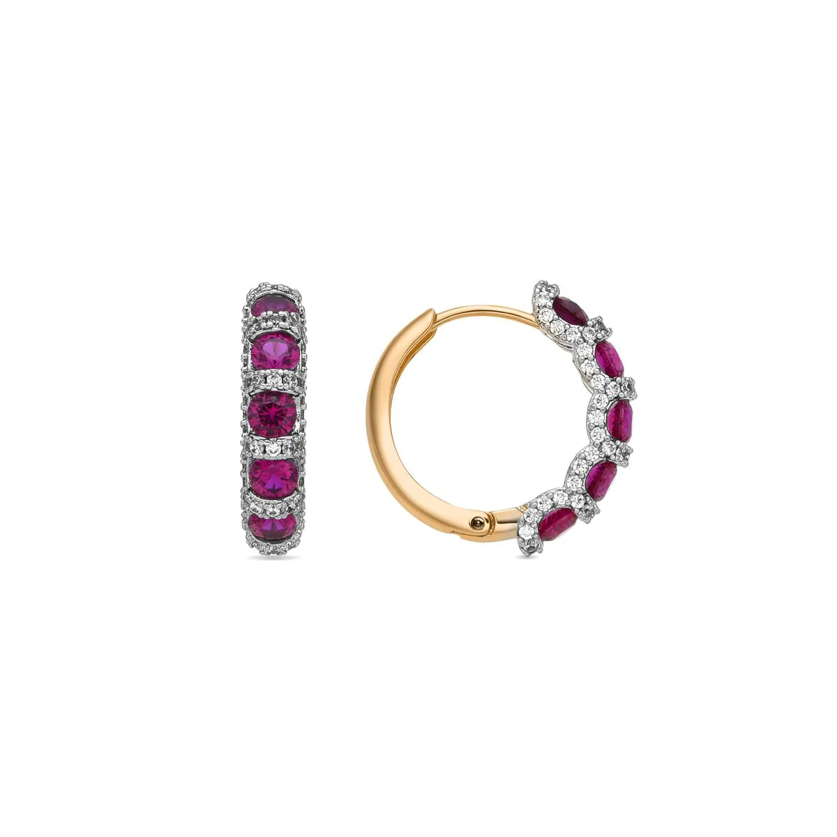 Pendientes Yrat acabado oro amarillo 18k - Yrat ROJO