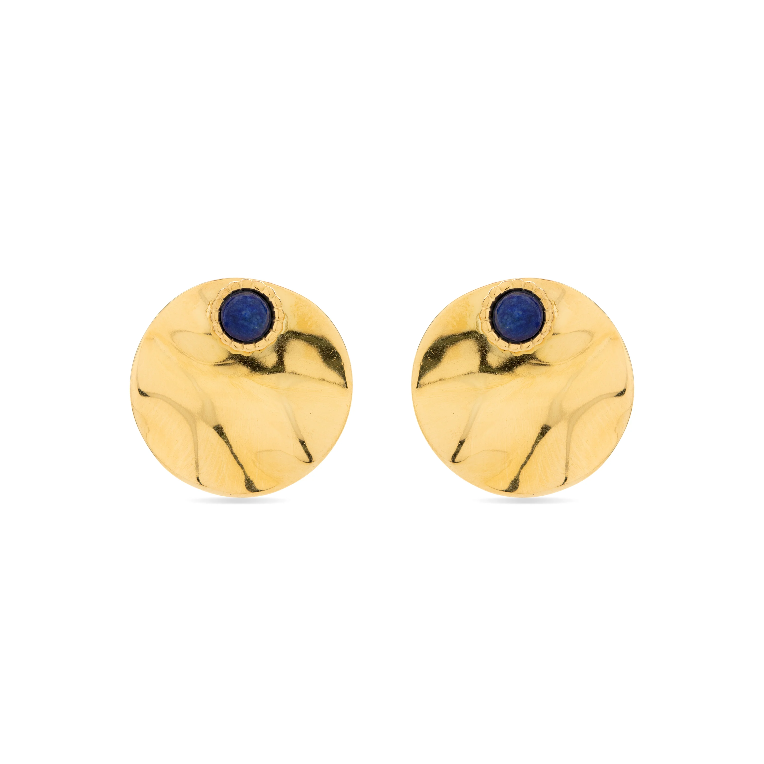 Pendientes de Lapislazuli Natural acabados en oro amarillo 18K - Yumi
