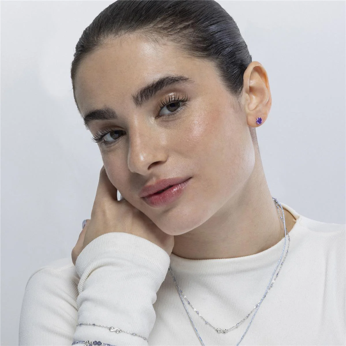 Pendientes Yuriax Plata de Ley 925 - Yuriax MORADO - Image 2