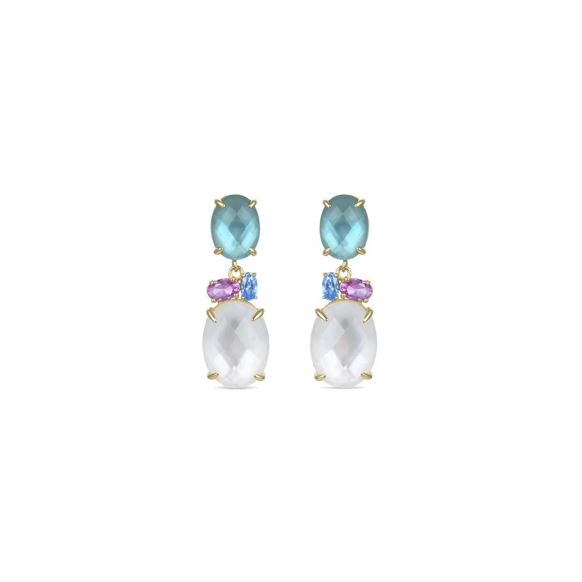 Pendientes Zafi Plata De Ley 925 - Zafi MULTICOLOR