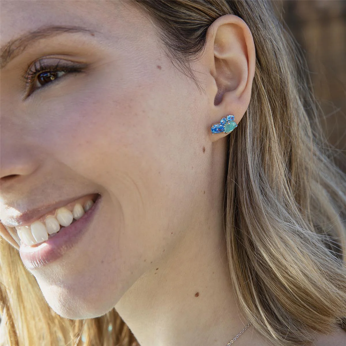 Pendientes Zafi Plata De Ley 925 - Zafi AZUL - Image 4