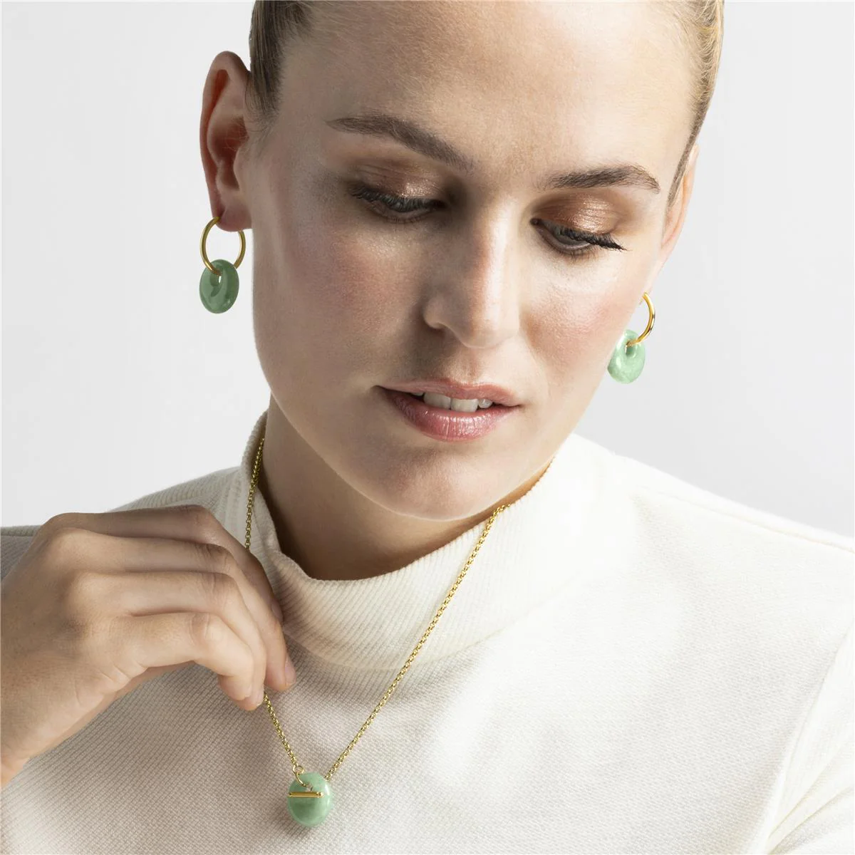 Pendientes Zaira acabado oro 18k - Zaira VERDE - Image 2