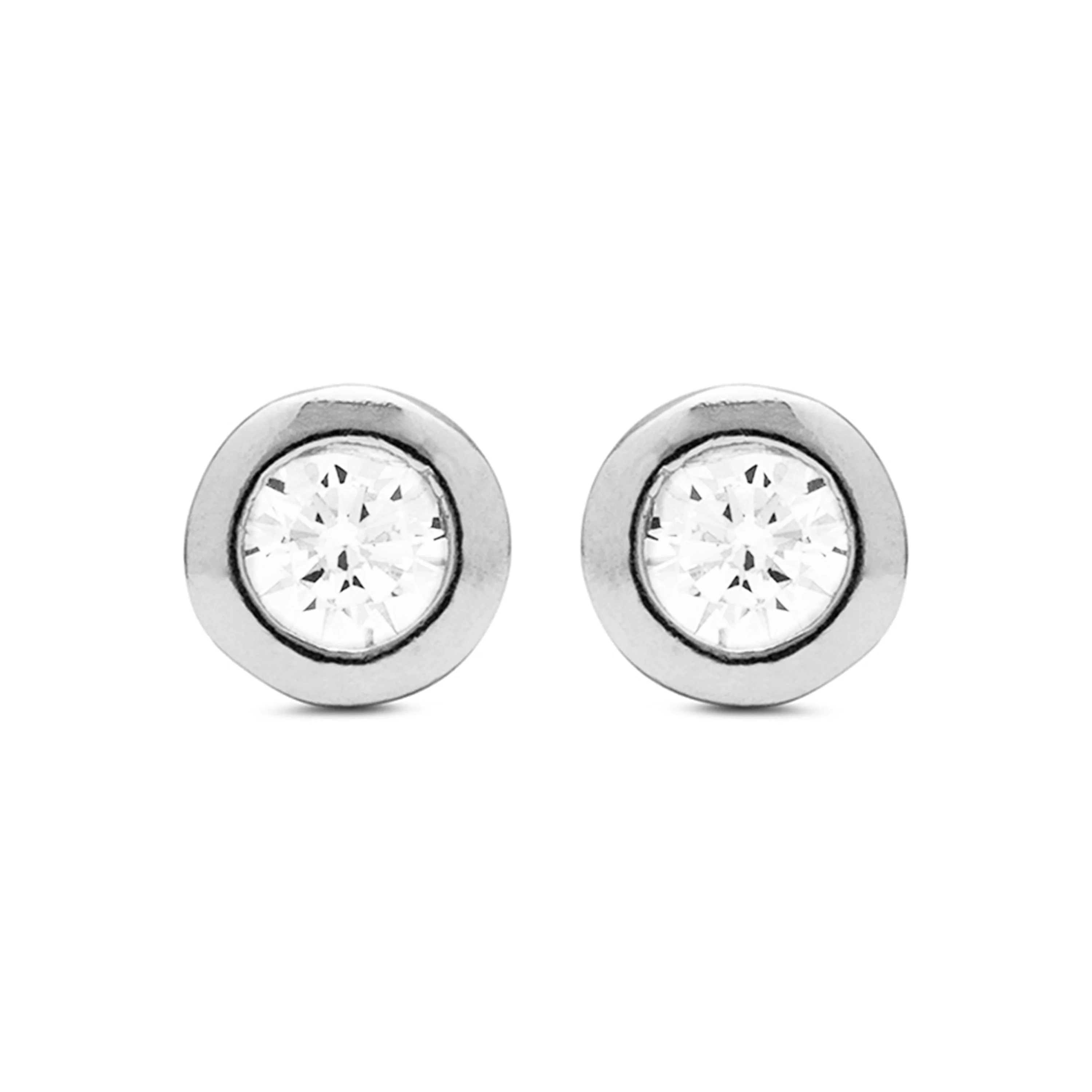 Pendientes De Plata De Ley 925 con Circonita Brillante acabado rodio - Zaja