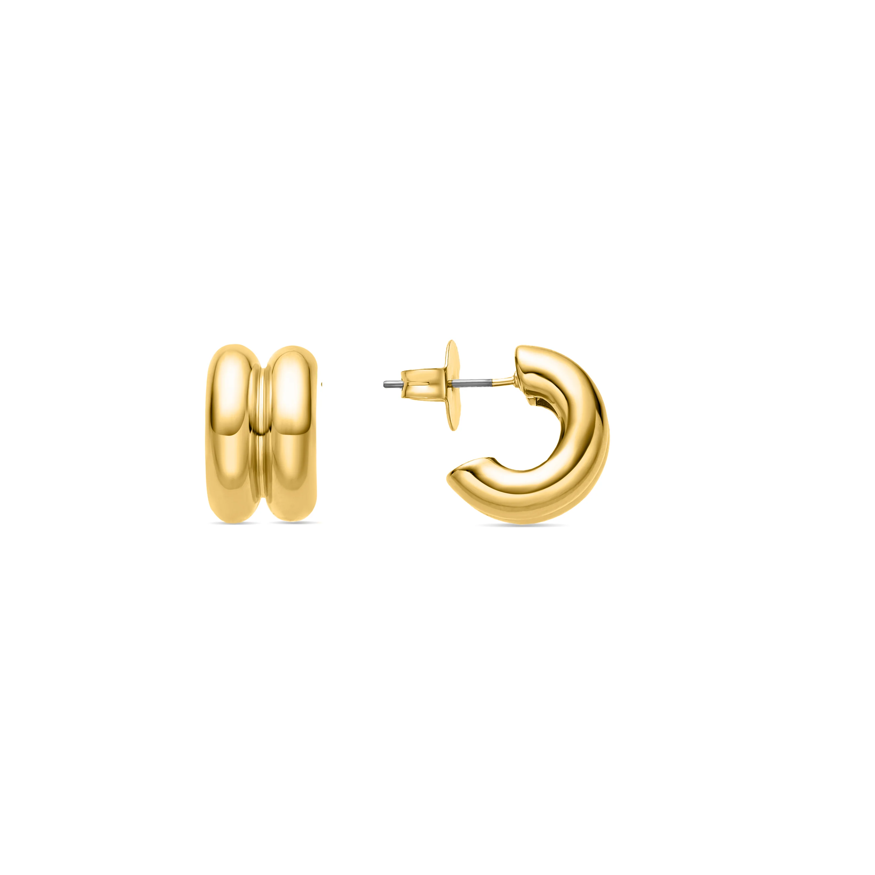 Pendientes de 16mm de diámetro acabado Oro Amarillo 18K - Zakev