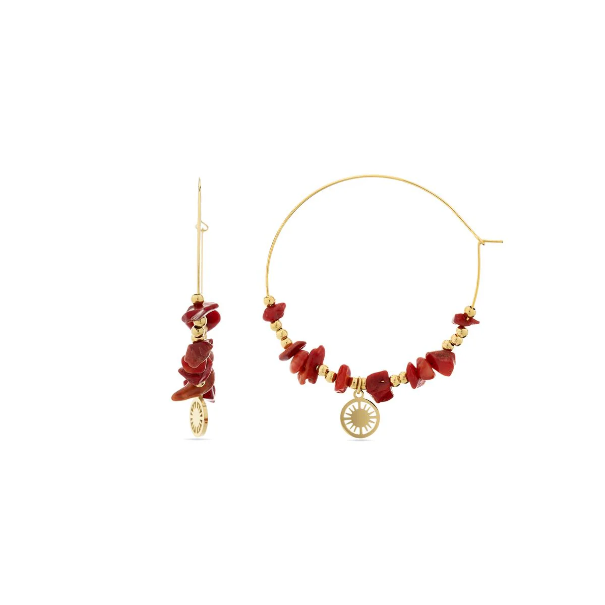 Pendientes Zarwa acabado oro 18k - Zarwa ROJO