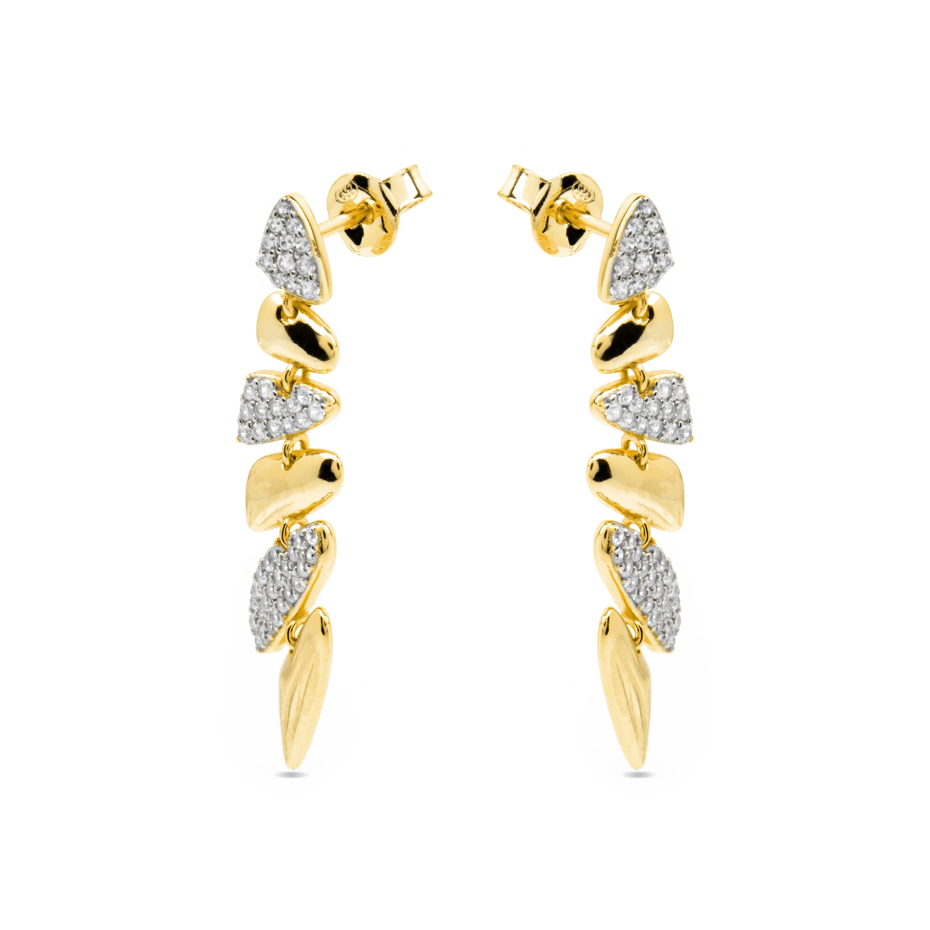 Pendientes de Plata de Ley 925 y Circonita Brillante acabado oro amarillo de 18k - Zolbak - Image 3