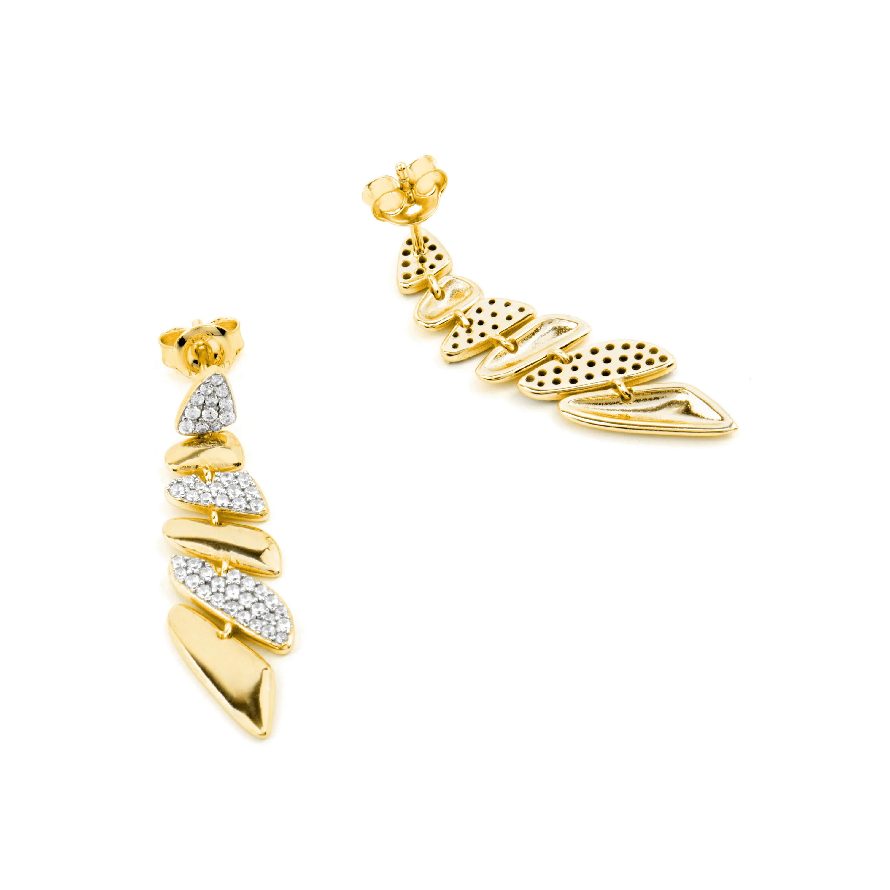 Pendientes de Plata de Ley 925 y Circonita Brillante acabado oro amarillo de 18k - Zolbak - Image 5