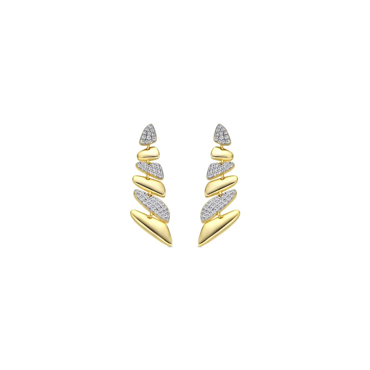 Pendientes de Plata de Ley 925 y Circonita Brillante acabado oro amarillo de 18k - Zolbak